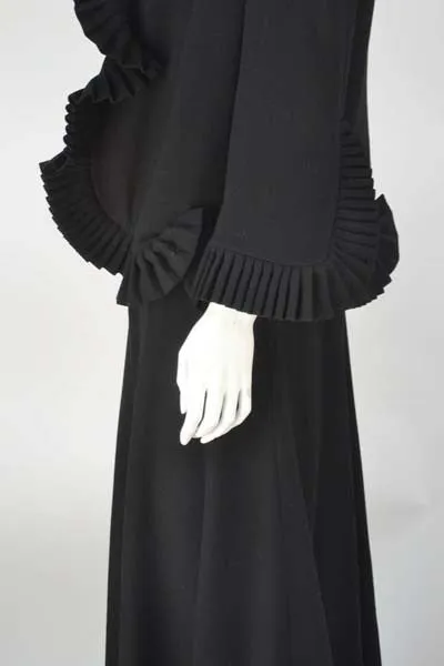 1960s House of Cardinali Black Backless Gown with Bolero