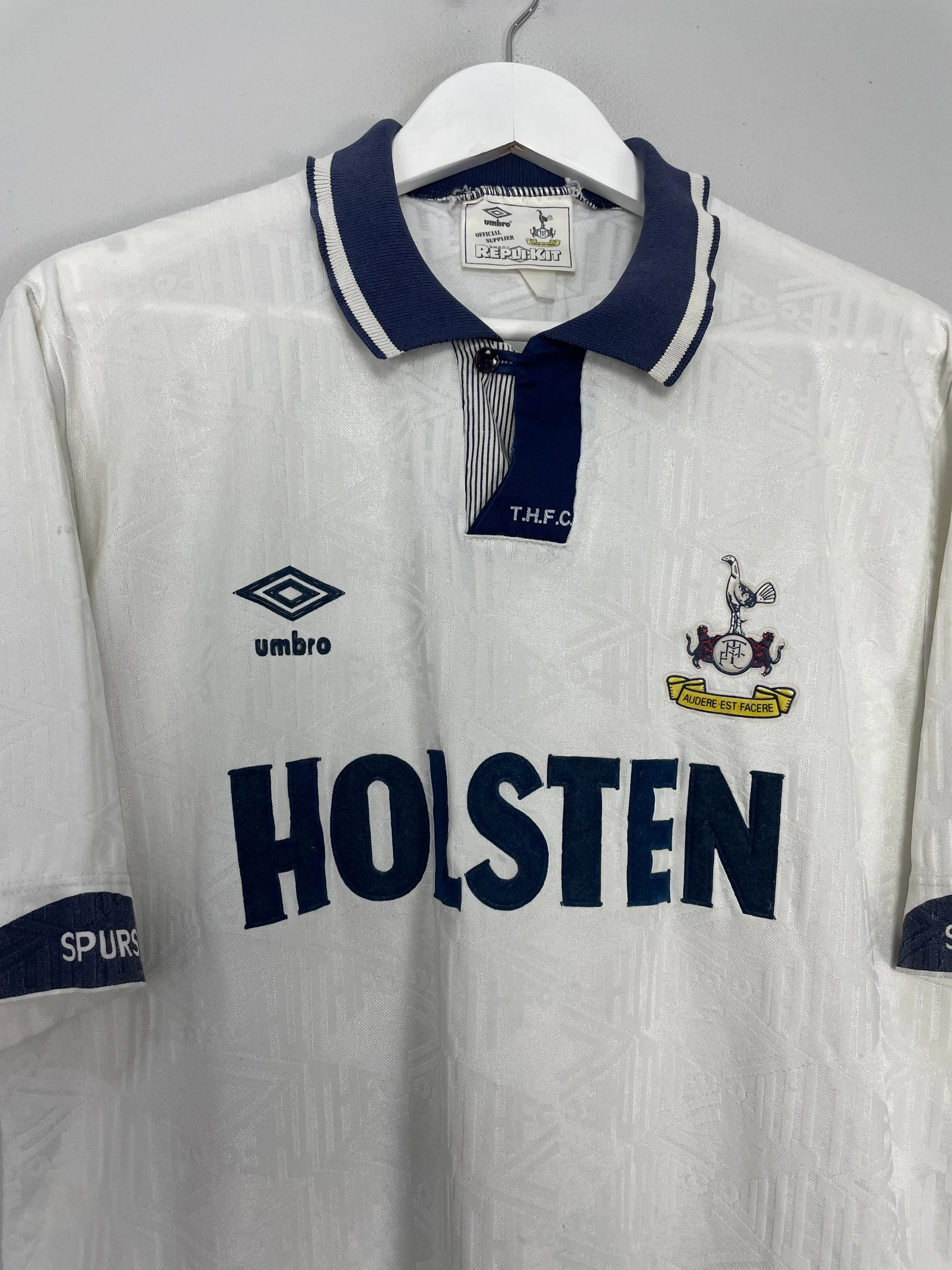 1991/93 TOTTENHAM HOME SHIRT (L) UMBRO