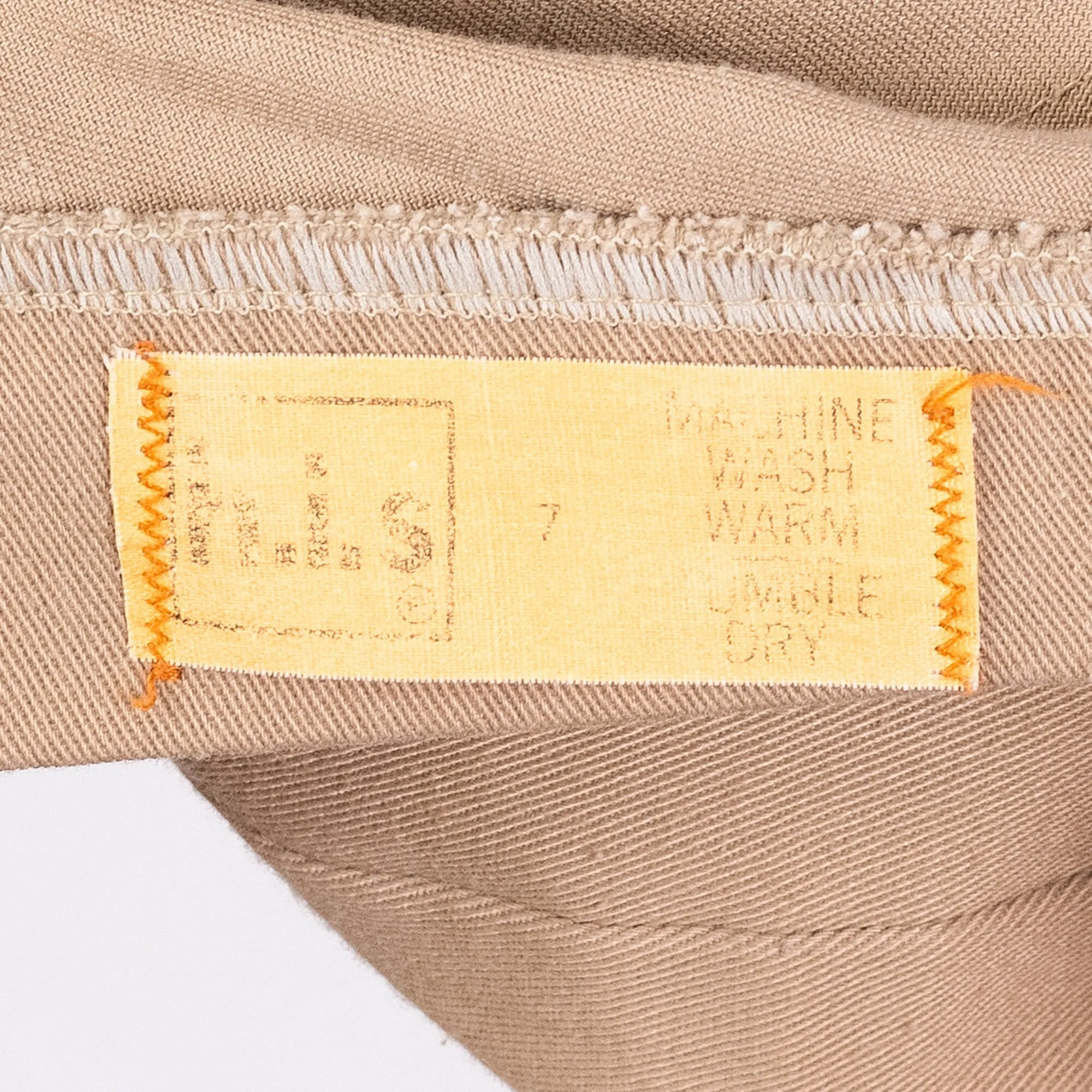 70s High Waisted Khaki Twill Flared Pants - Extra Small, 24"