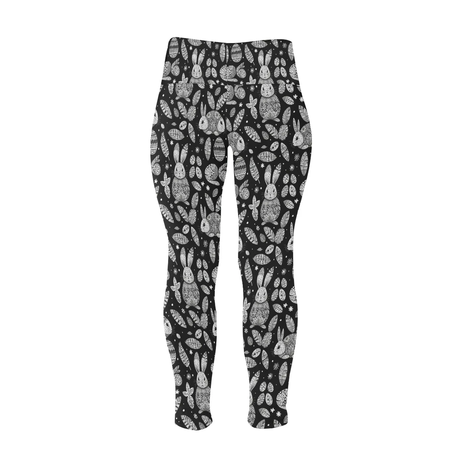 Abstract Bunny Women's Plus Size High Waited Leggings Women's High Waist Leggings(Plus Size)(ModelL45)