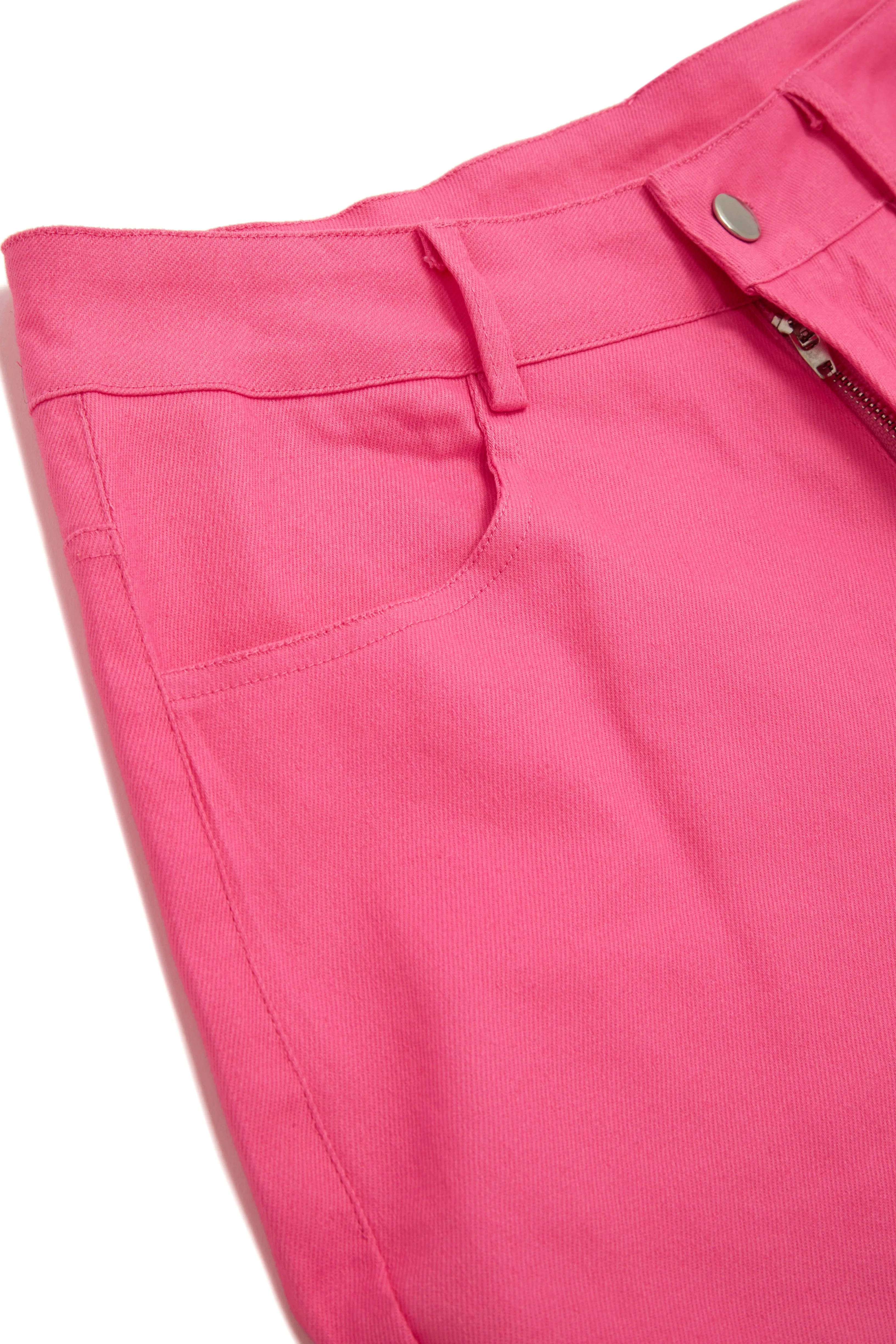 Alania High Waist Denim Cargos - Pink