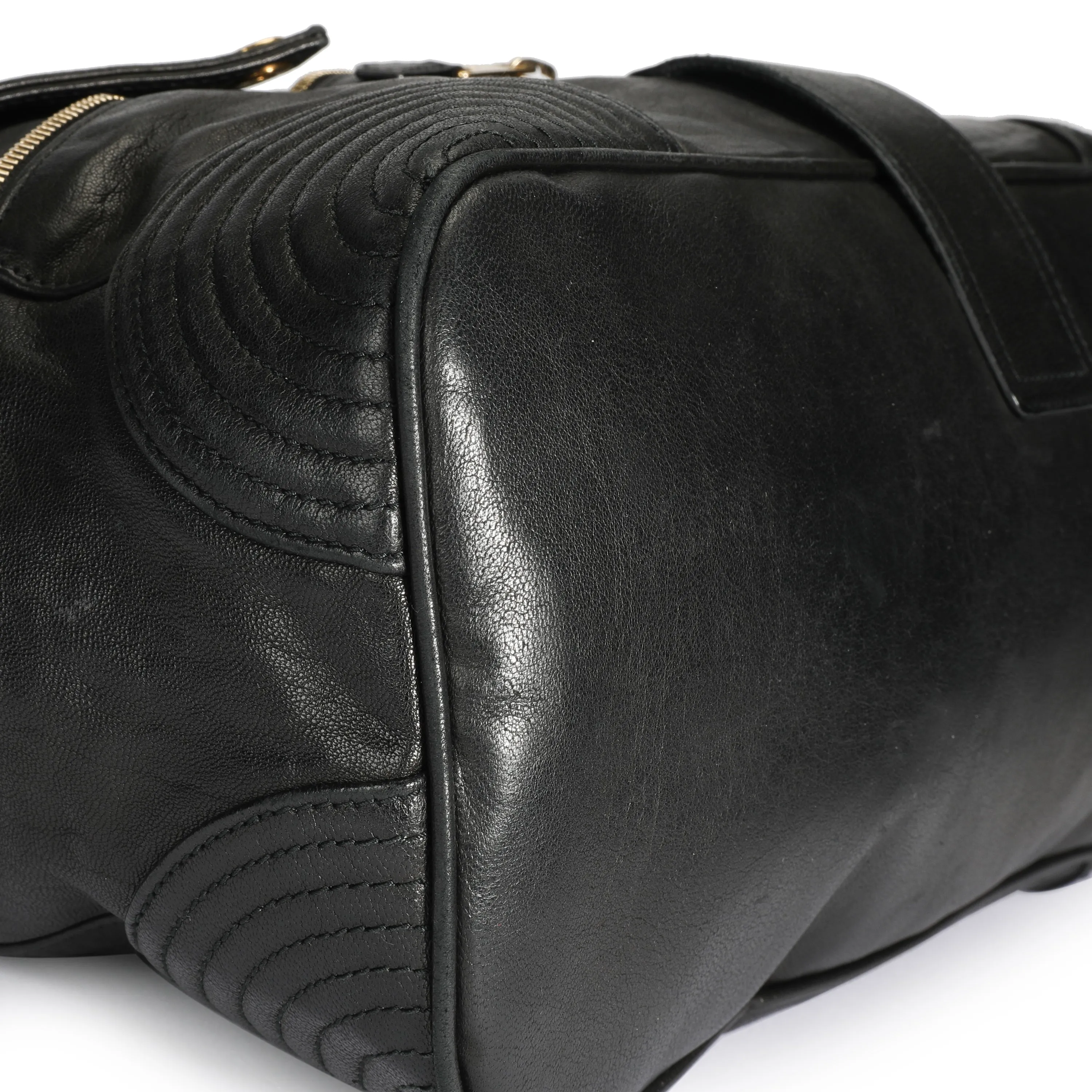 Alexander McQueen Black Leather Faithful Shoulder Bag