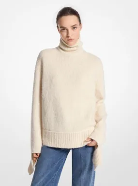 Alpaca and Cashmere Blend Deconstructed Turtleneck Sweater