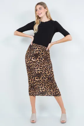 Amy Classic Animal Print Pencil Skirt-Regular & Plus