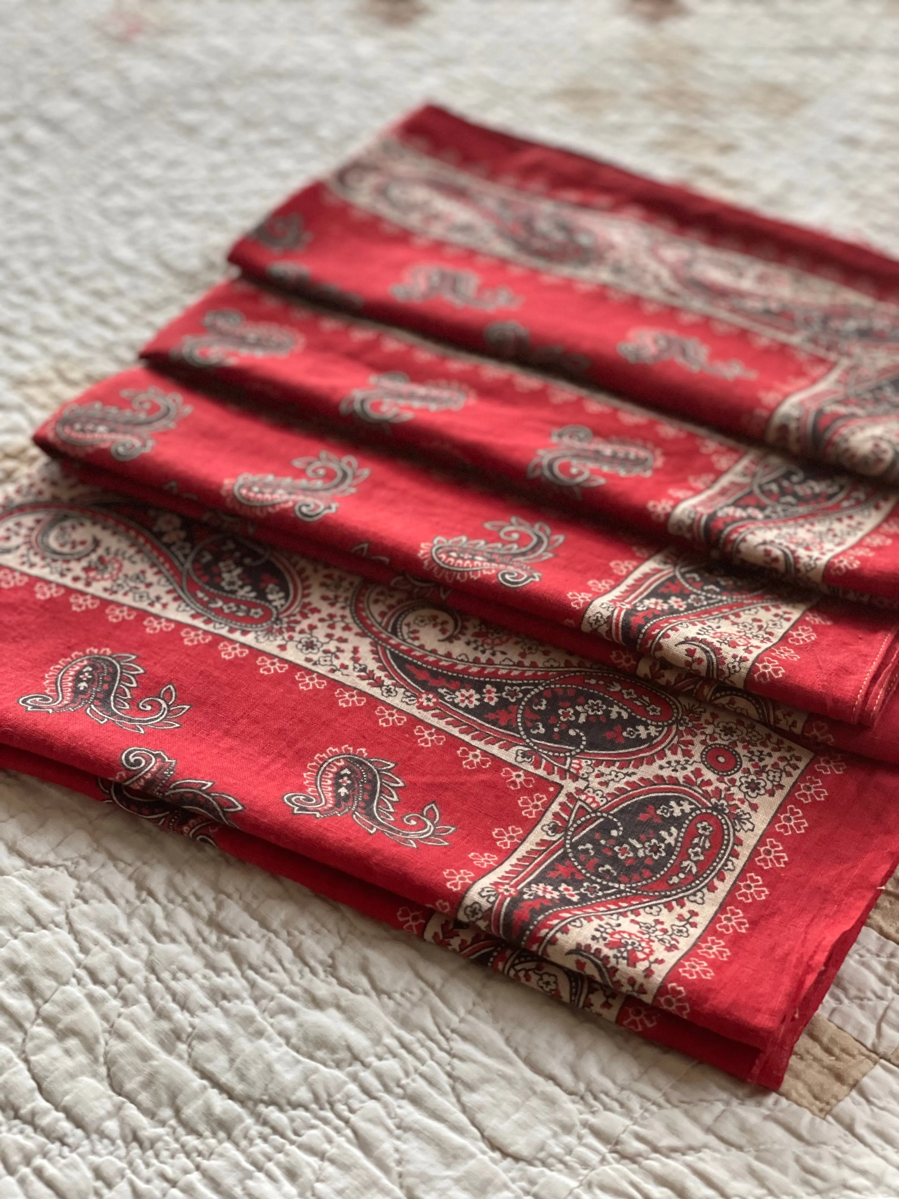 Antique 19th Century Turkey Red Bandanas