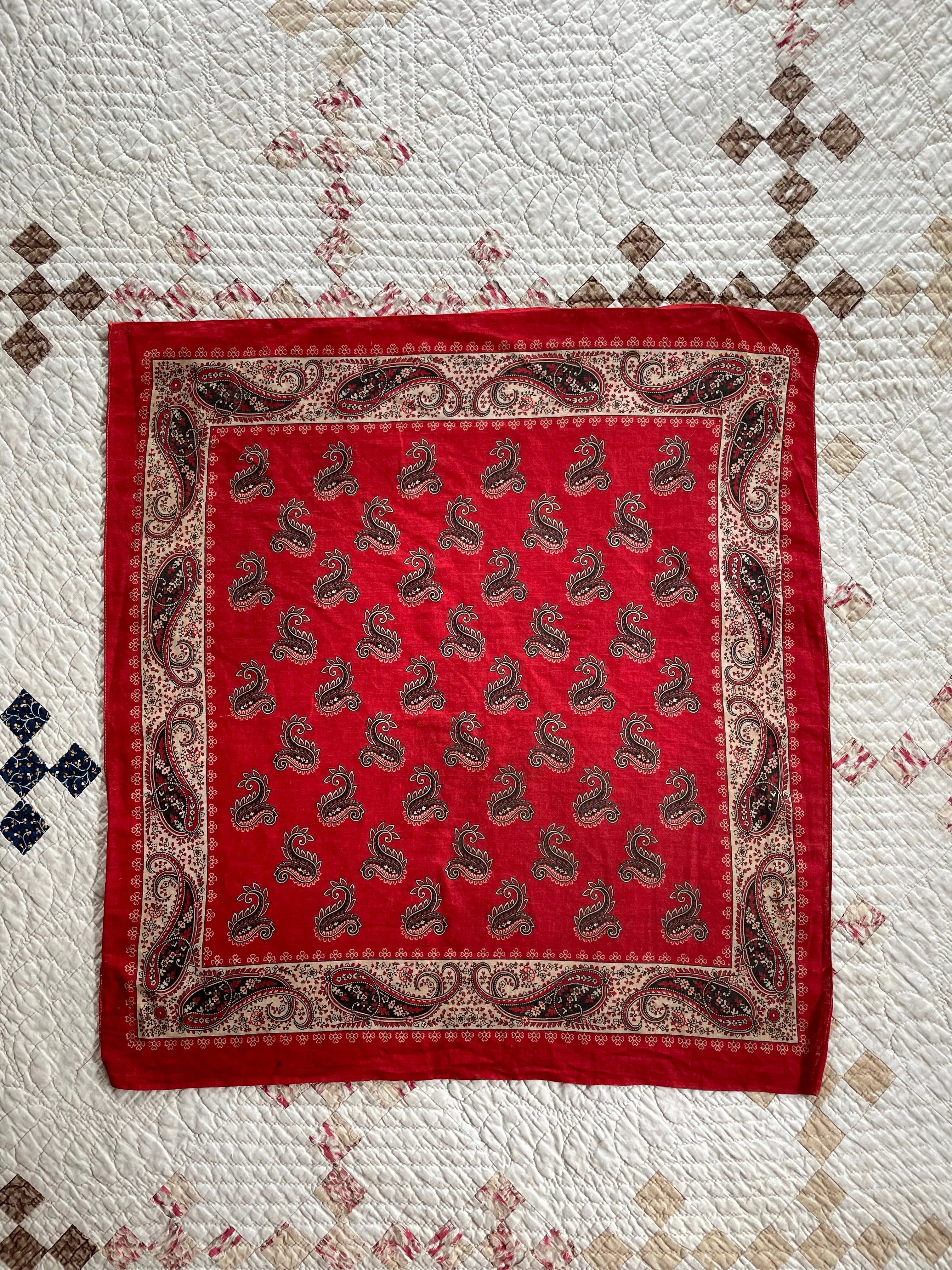 Antique 19th Century Turkey Red Bandanas