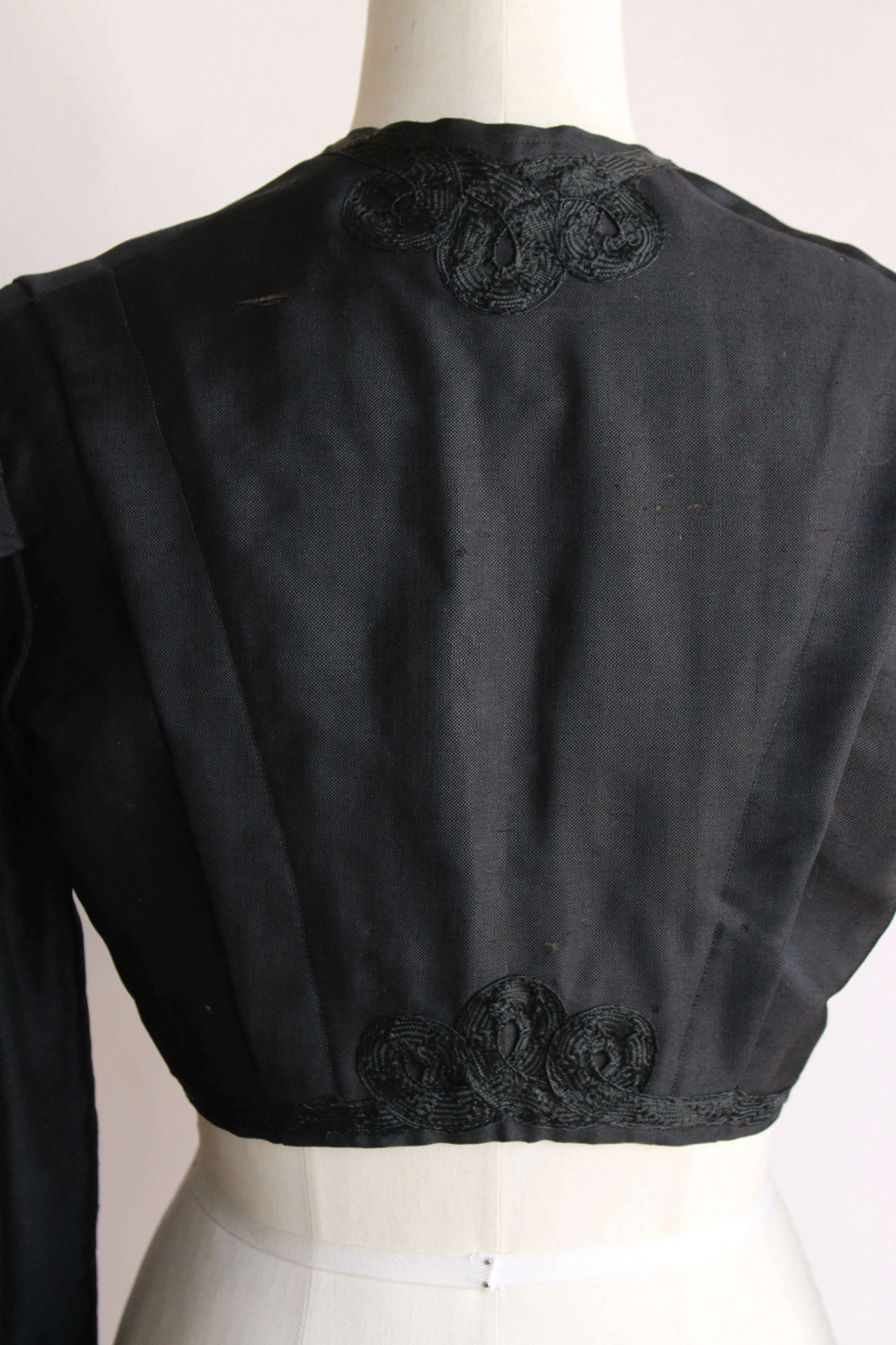 Antique Victorian Black Silk Jacket