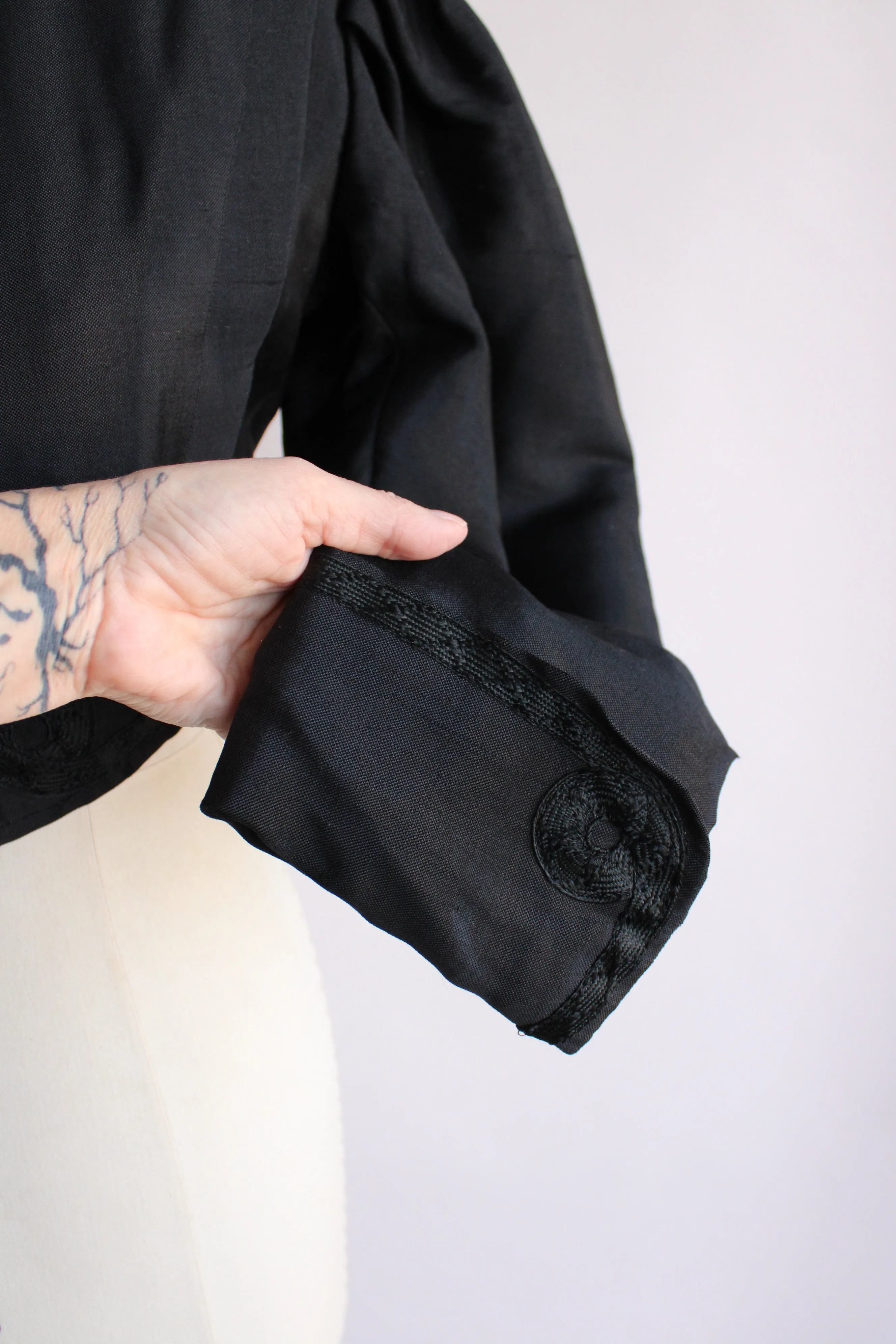 Antique Victorian Black Silk Jacket