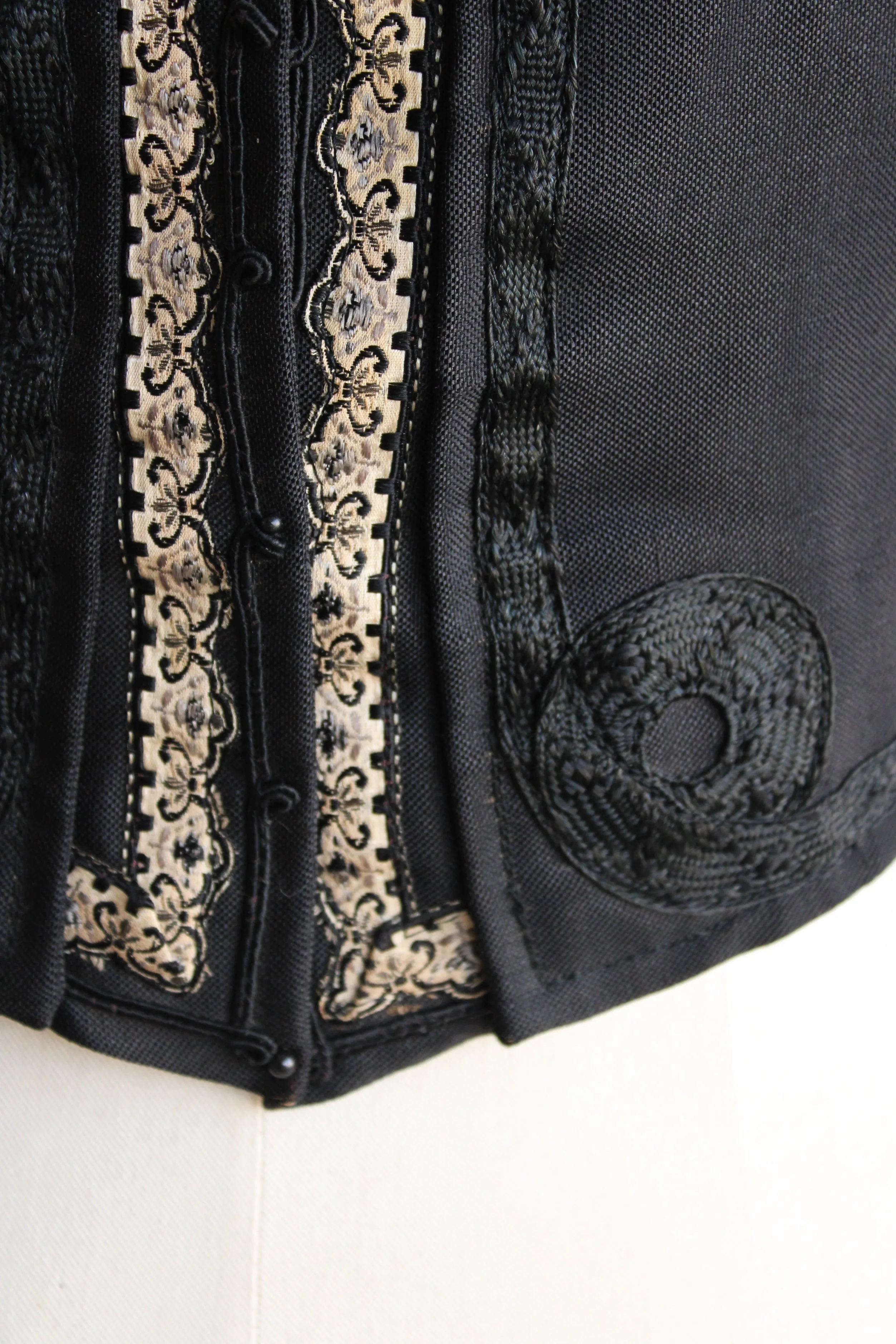 Antique Victorian Black Silk Jacket