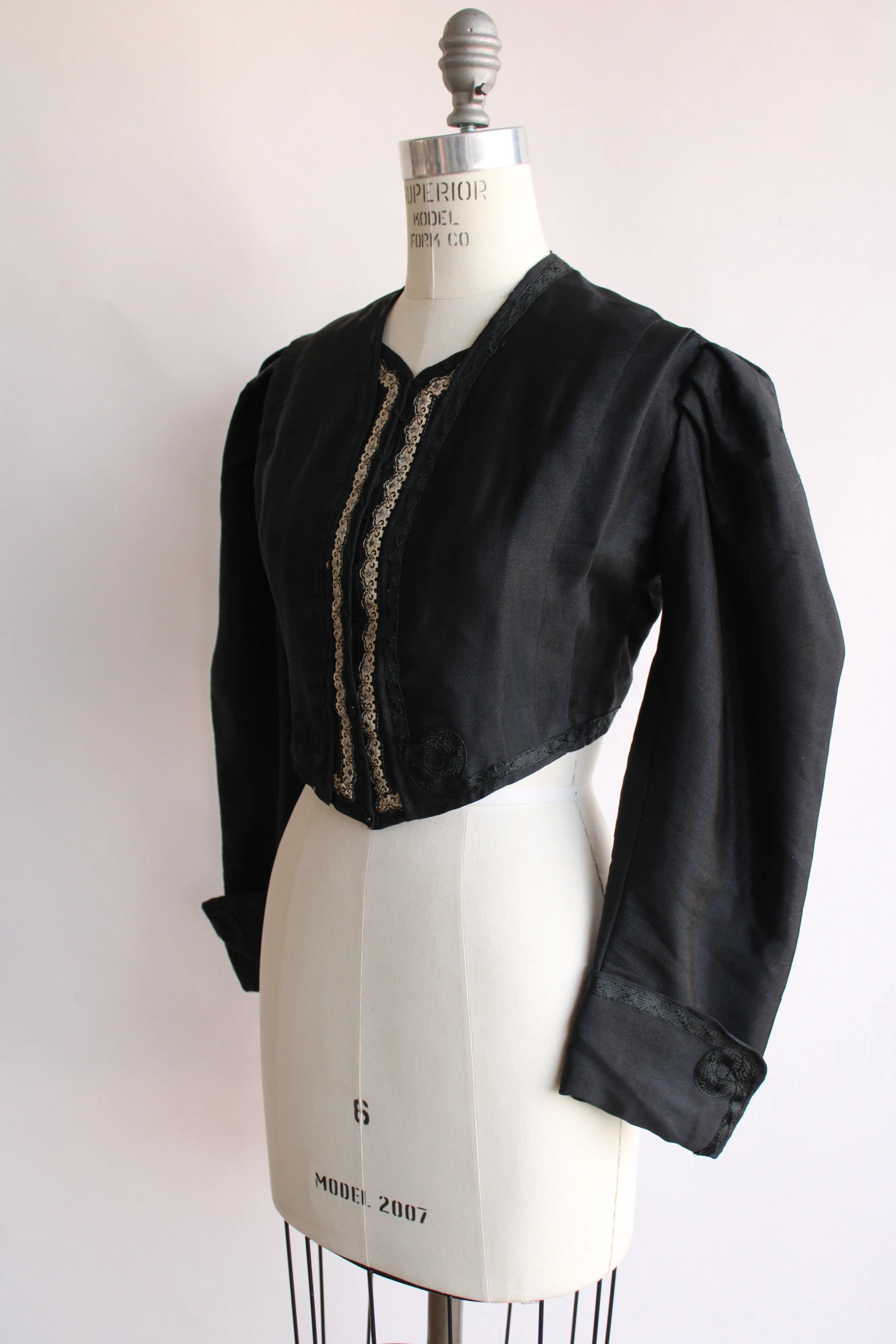 Antique Victorian Black Silk Jacket