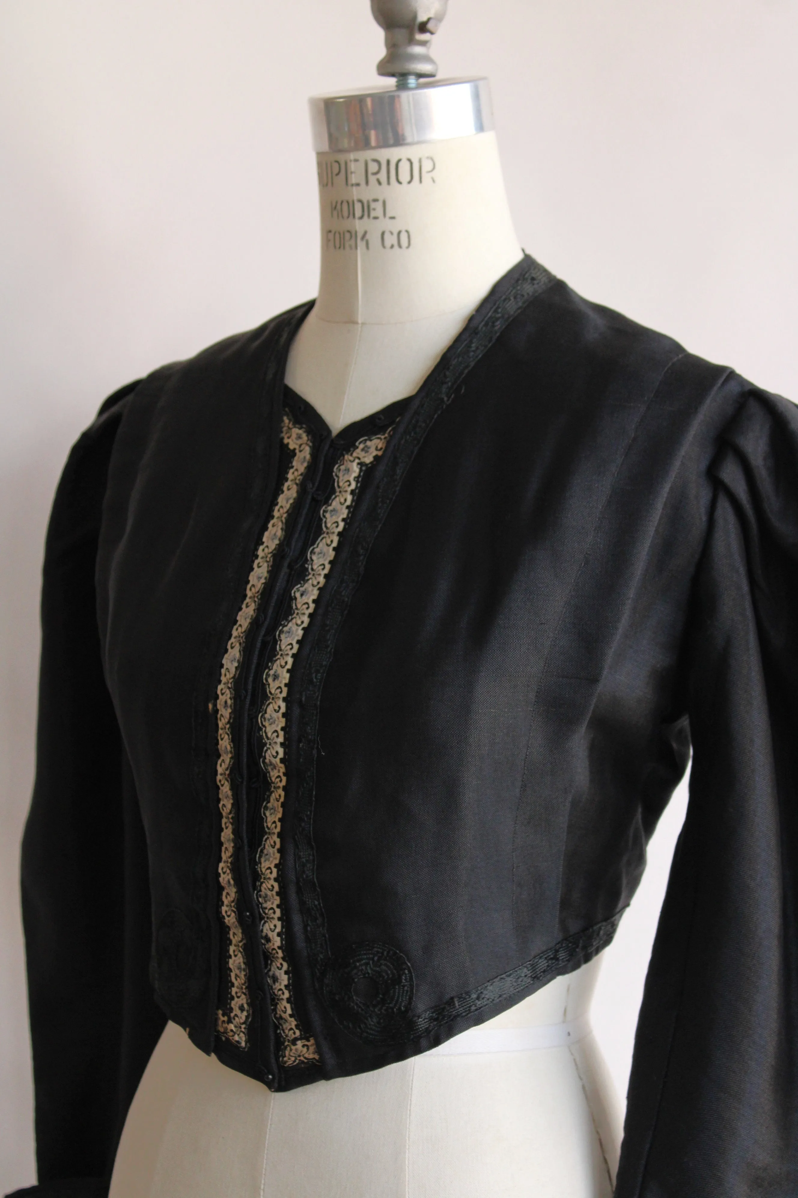 Antique Victorian Black Silk Jacket