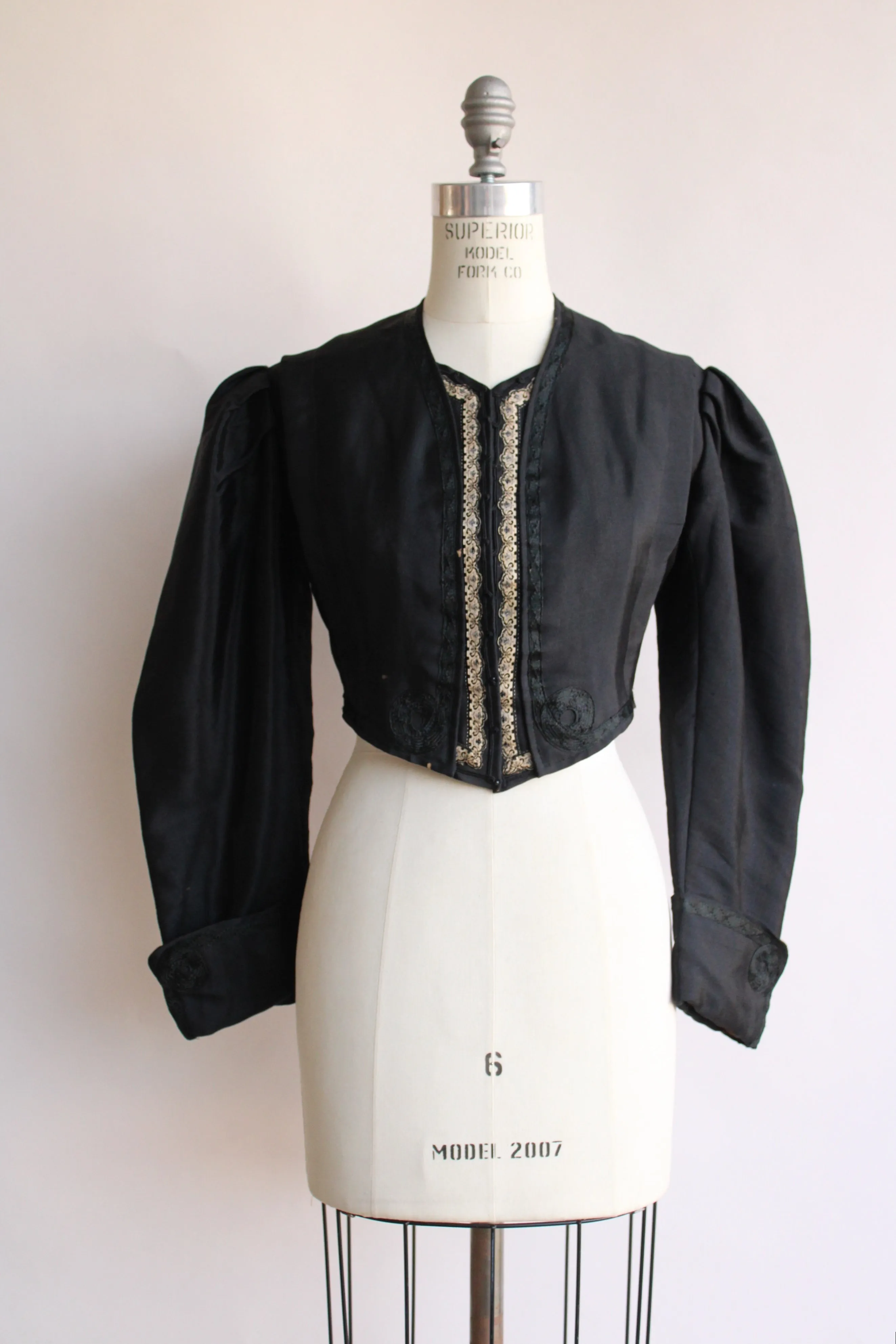 Antique Victorian Black Silk Jacket