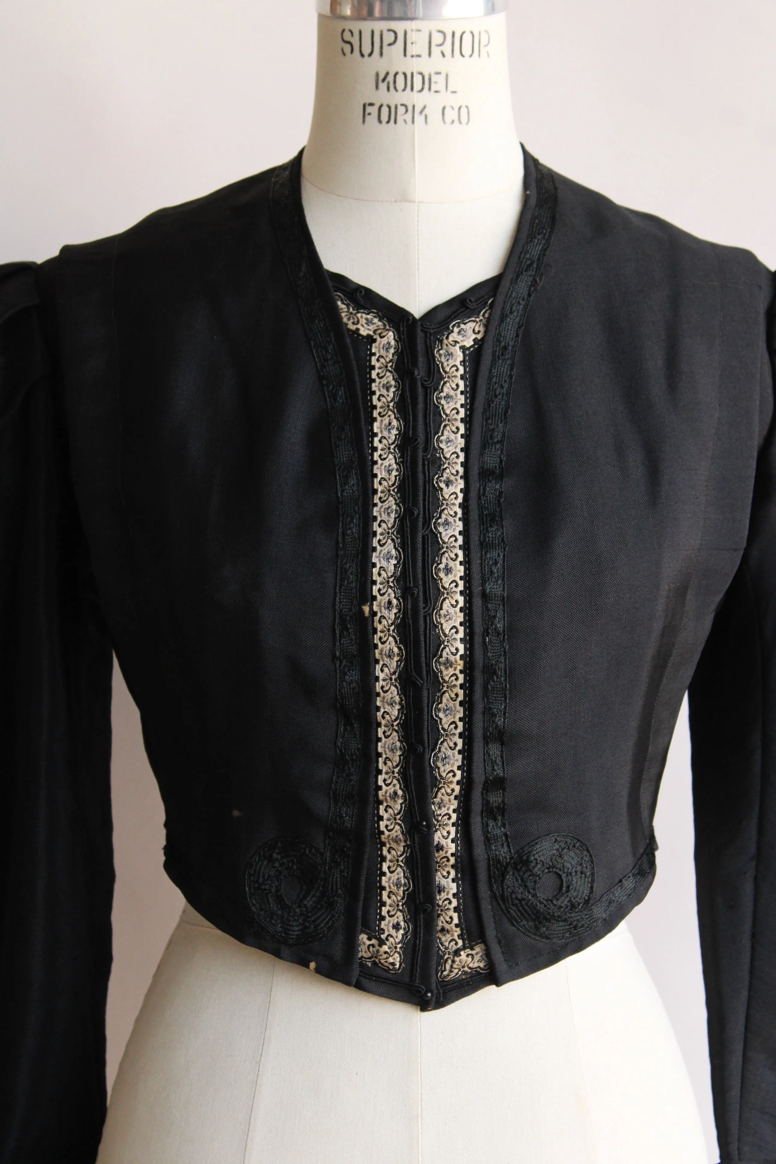 Antique Victorian Black Silk Jacket