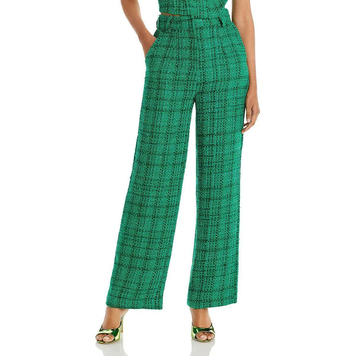 Aqua ReillyTweed High-Waist Wide Leg Pants