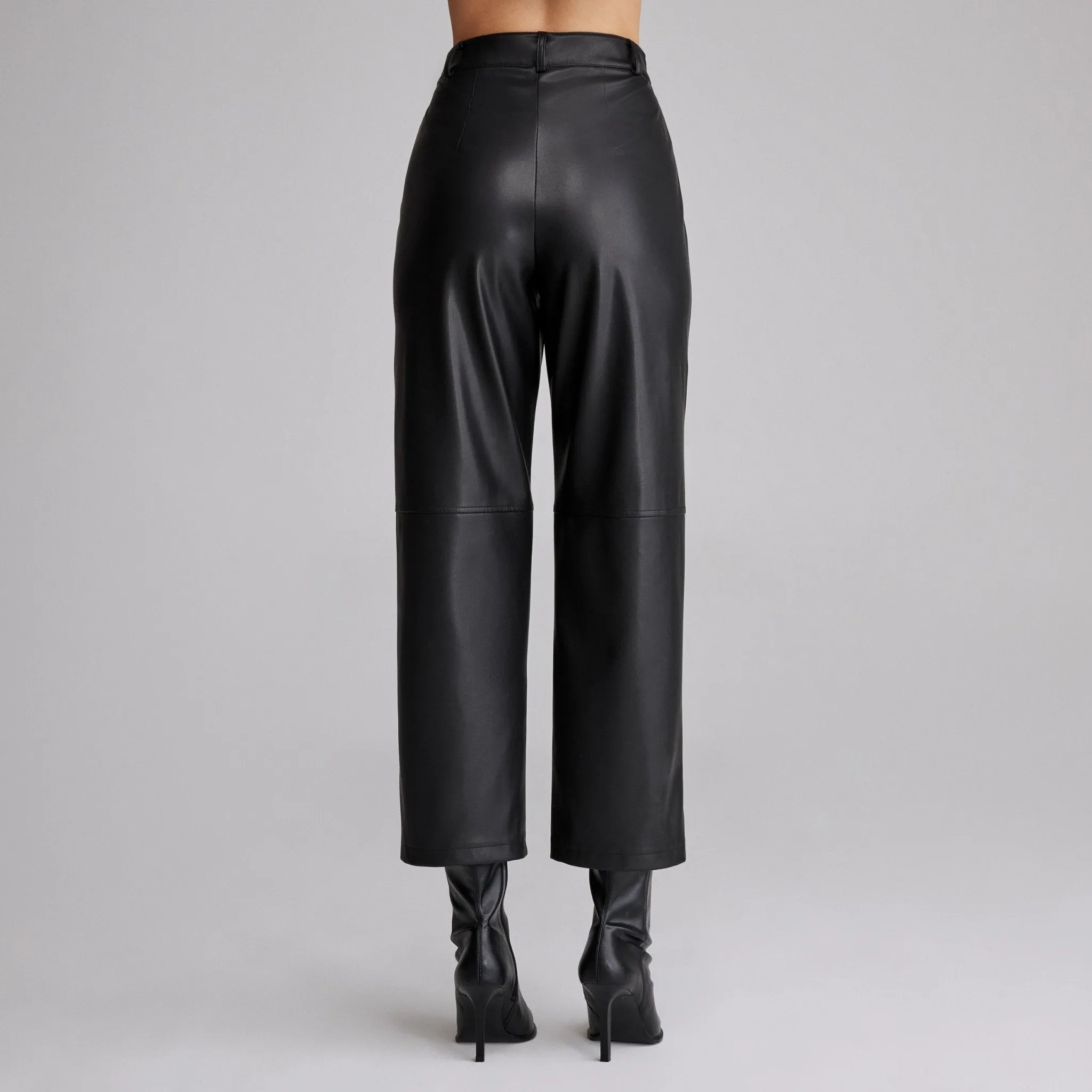 Black High Waist Leather Pants