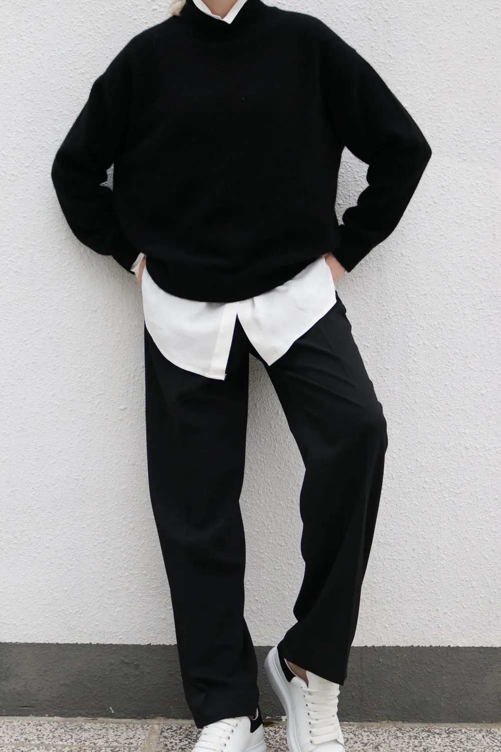 Black Loose Knit Turtleneck