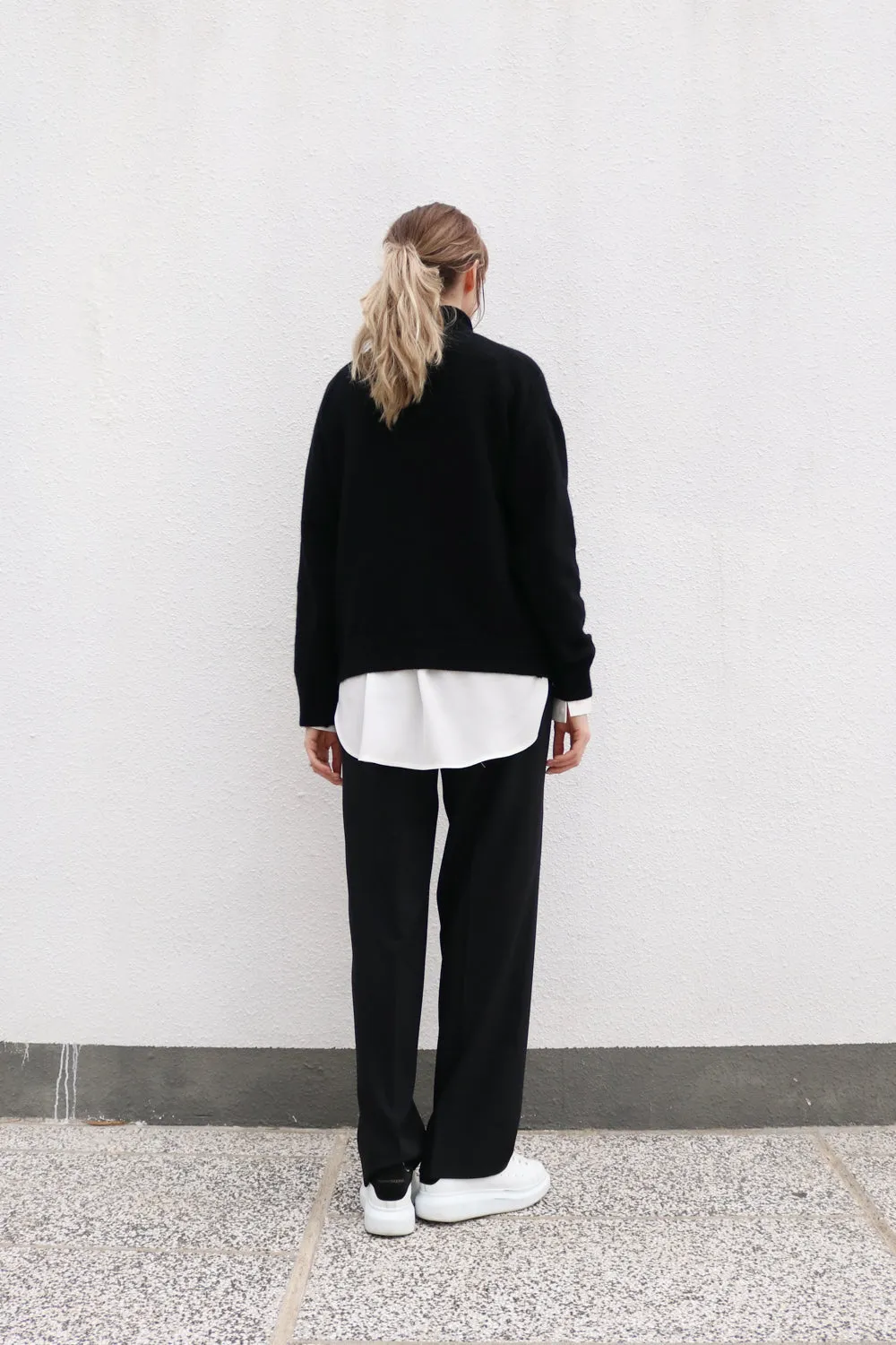 Black Loose Knit Turtleneck