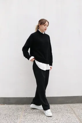 Black Loose Knit Turtleneck