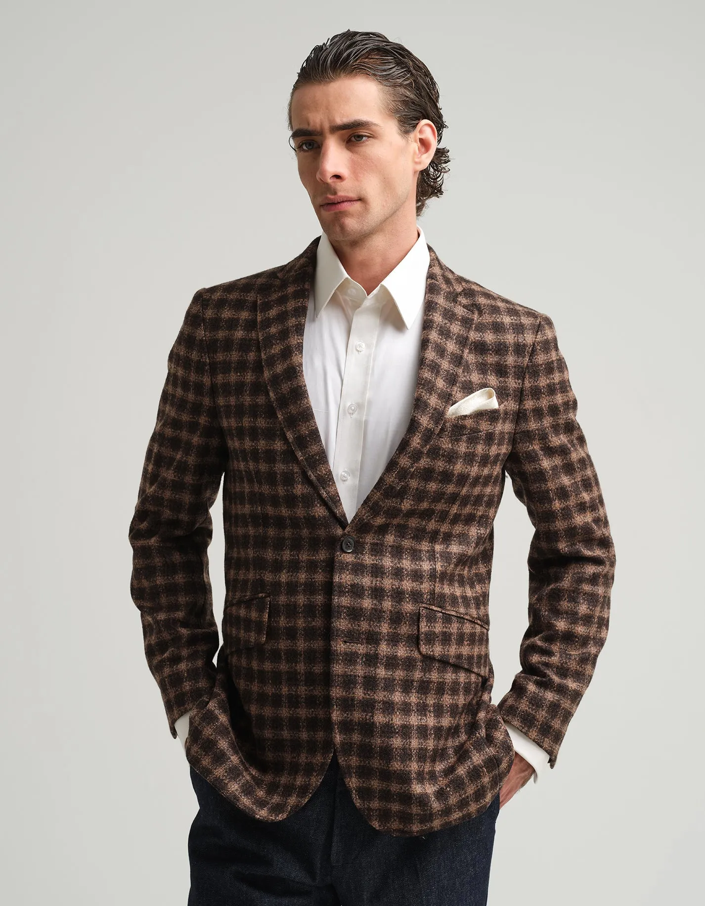 Brown & Black Gingham Jacket