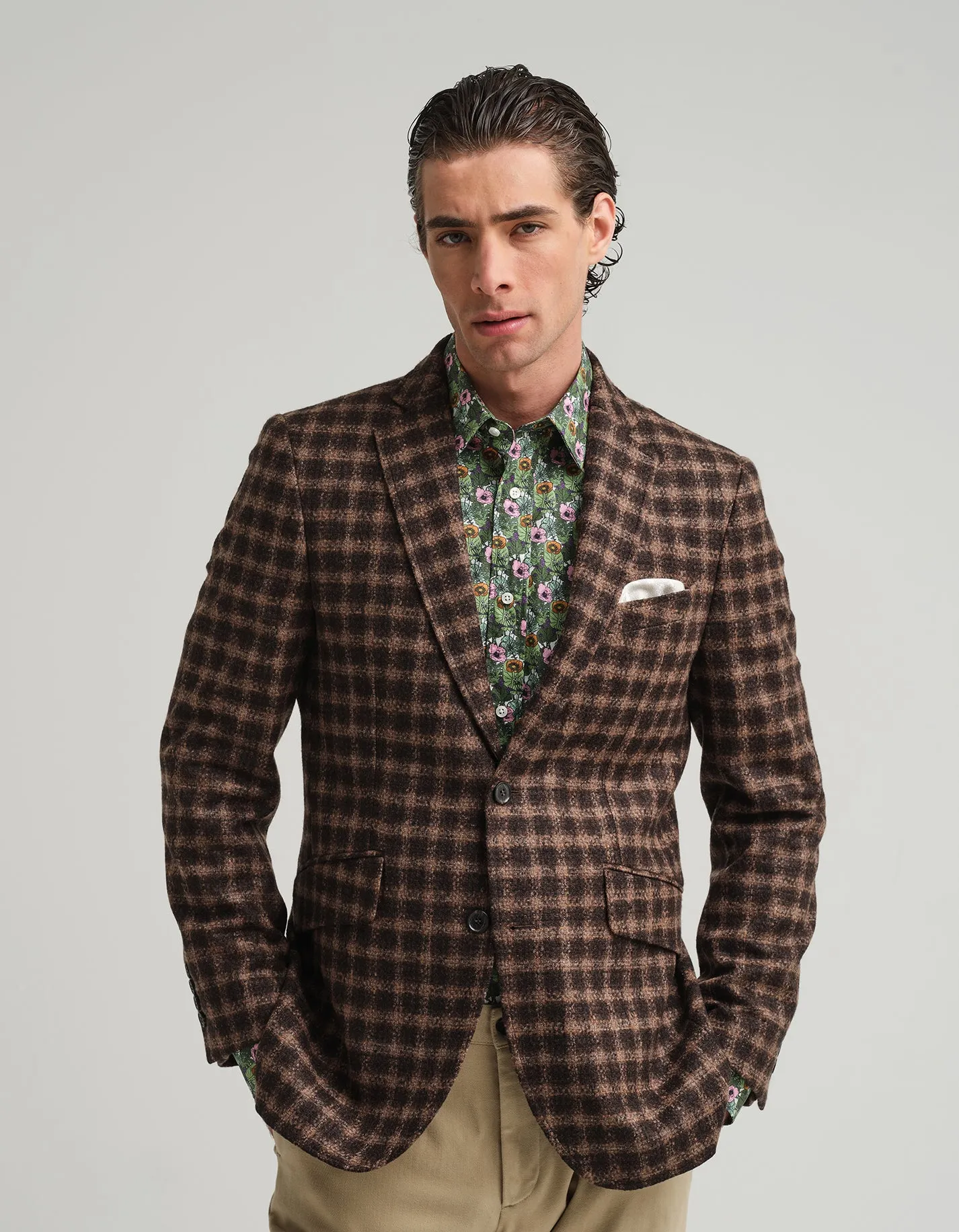 Brown & Black Gingham Jacket