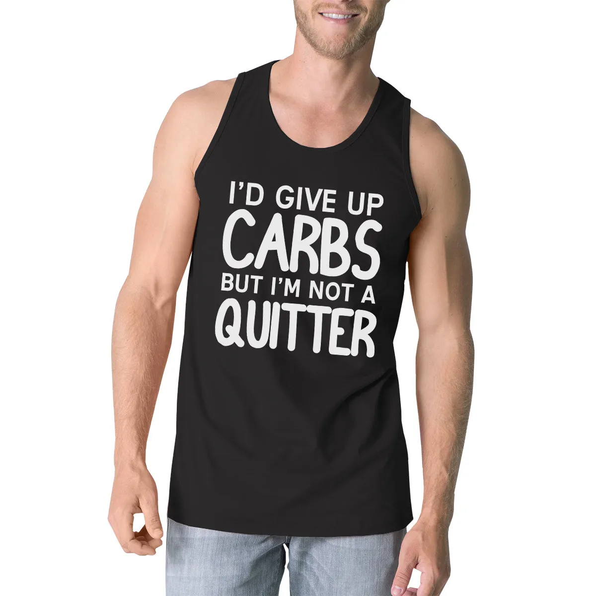 Carbs Quitter Mens Funny Graphic Tanks Gym Workout Tank Top Gifts