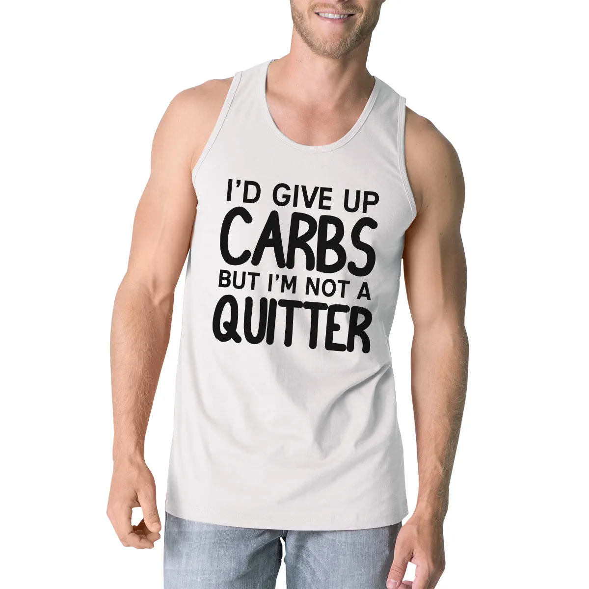 Carbs Quitter Mens Funny Graphic Tanks Gym Workout Tank Top Gifts