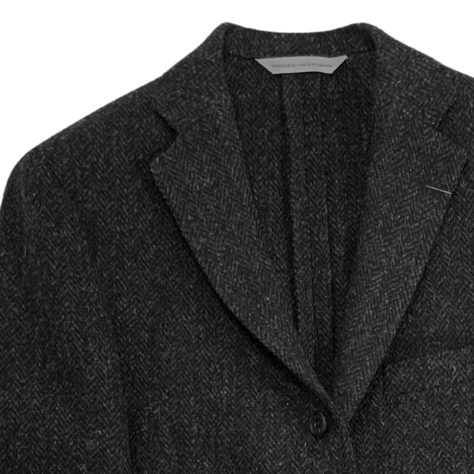 Charcoal Harris Tweed Three Button Wool Sport Jacket