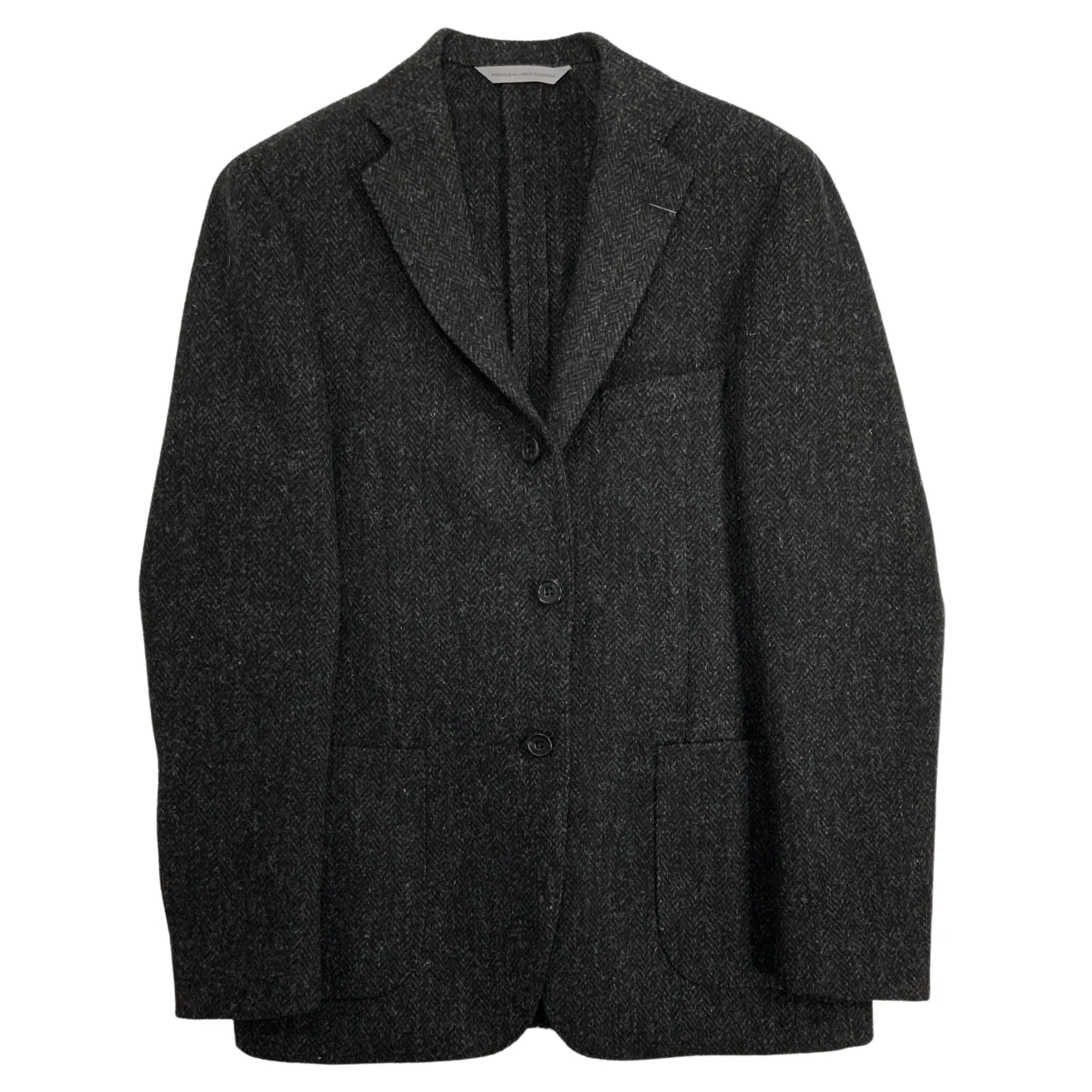 Charcoal Harris Tweed Three Button Wool Sport Jacket