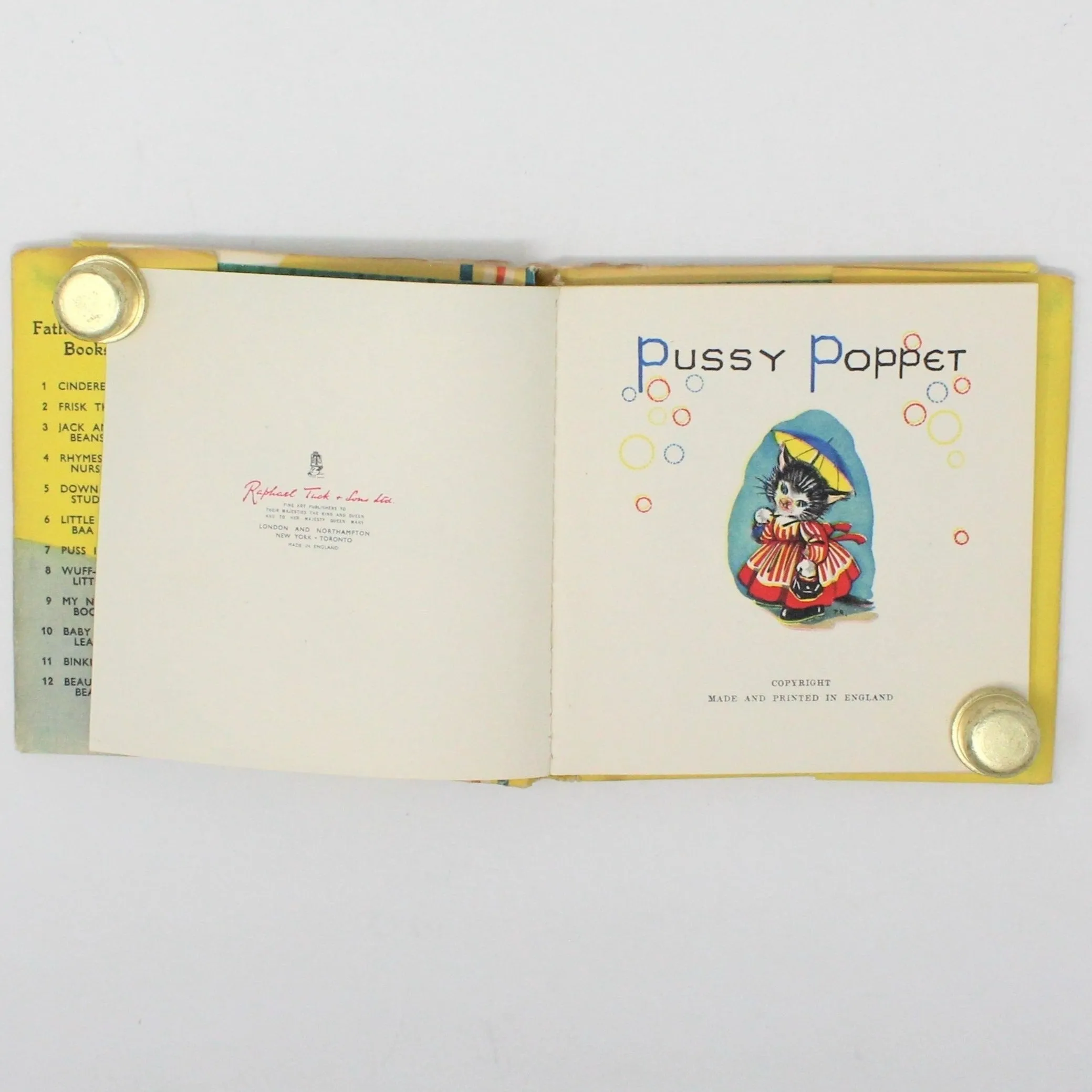 Children's Book, Father Tuck Little Books, Pussy Poppet, Hardcover, Vintage 1950's RARE