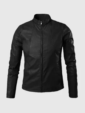 Crimson Edge Men's Biker Jacket