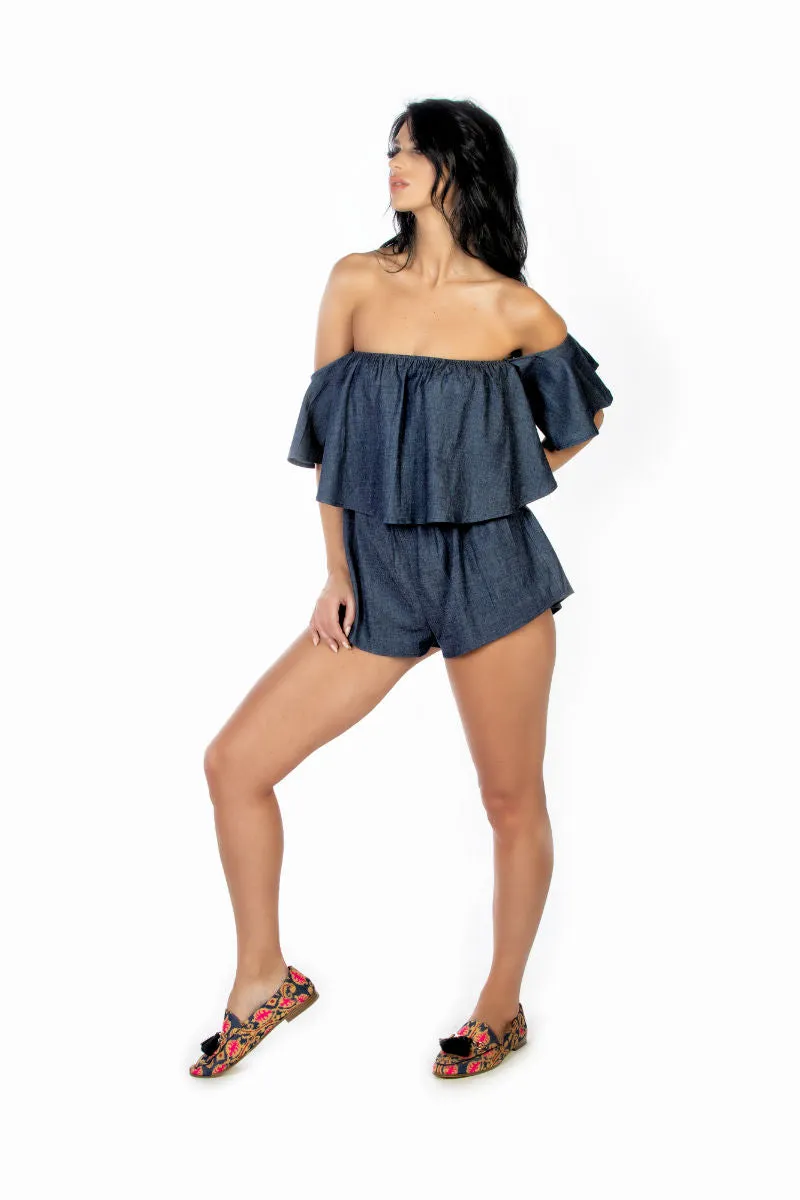 Denim Romper