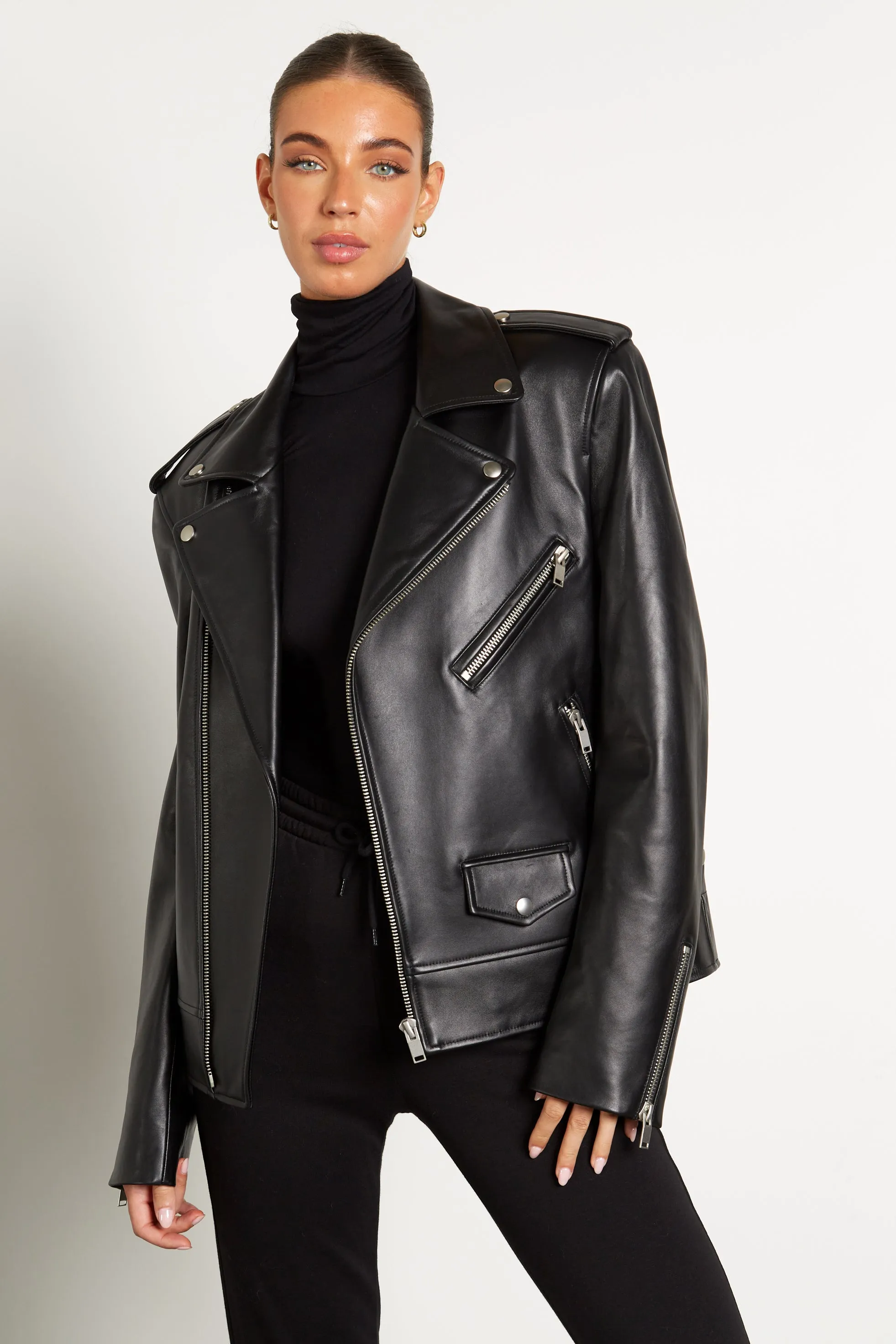 Dion Leather Biker Jacket