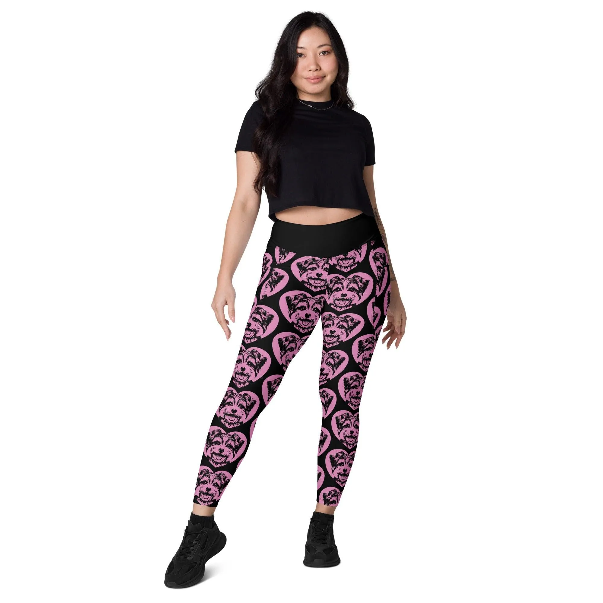 DOG BREED LEGGINGS with pockets - BIEWER TERRIER - HERTTAHOUND - pink