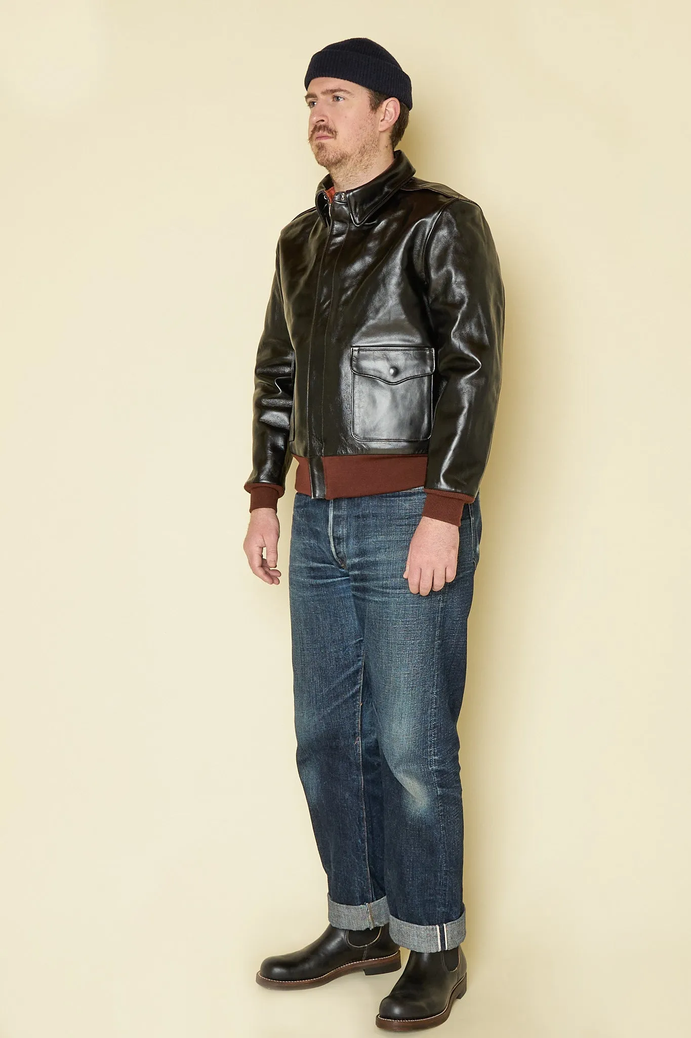 Double Helix 'Type A-2' Horsehide Leather Jacket