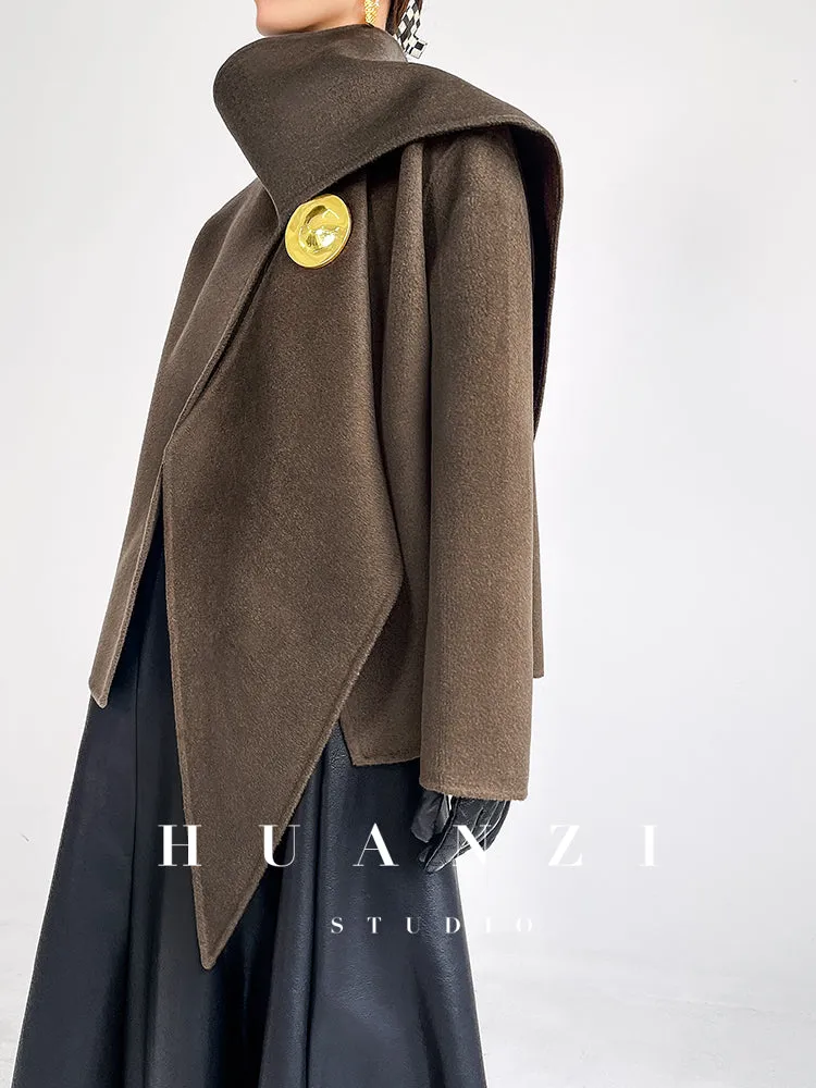 Double-sided wool autumn winter short cashmere coat - Lioew