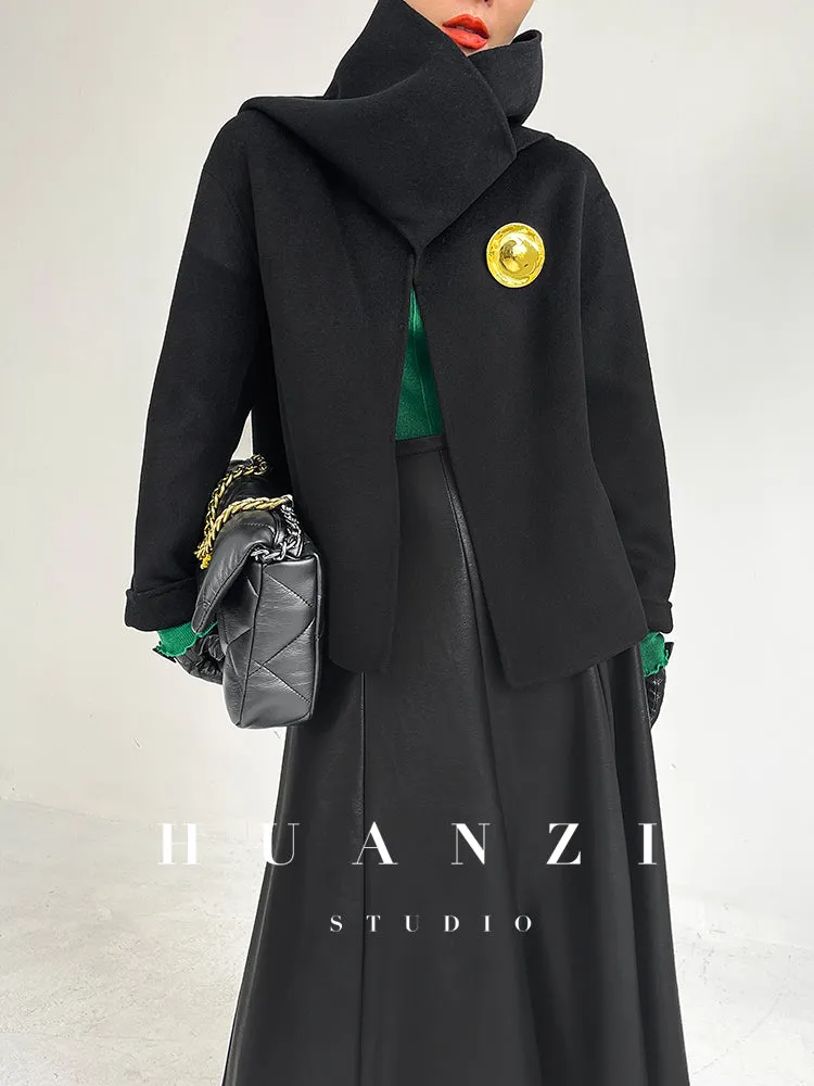 Double-sided wool autumn winter short cashmere coat - Lioew