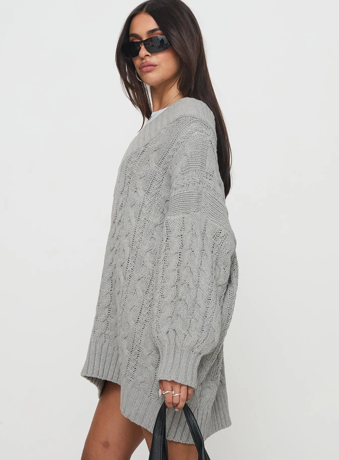 Dravi Mini Sweater Dress Grey Marle