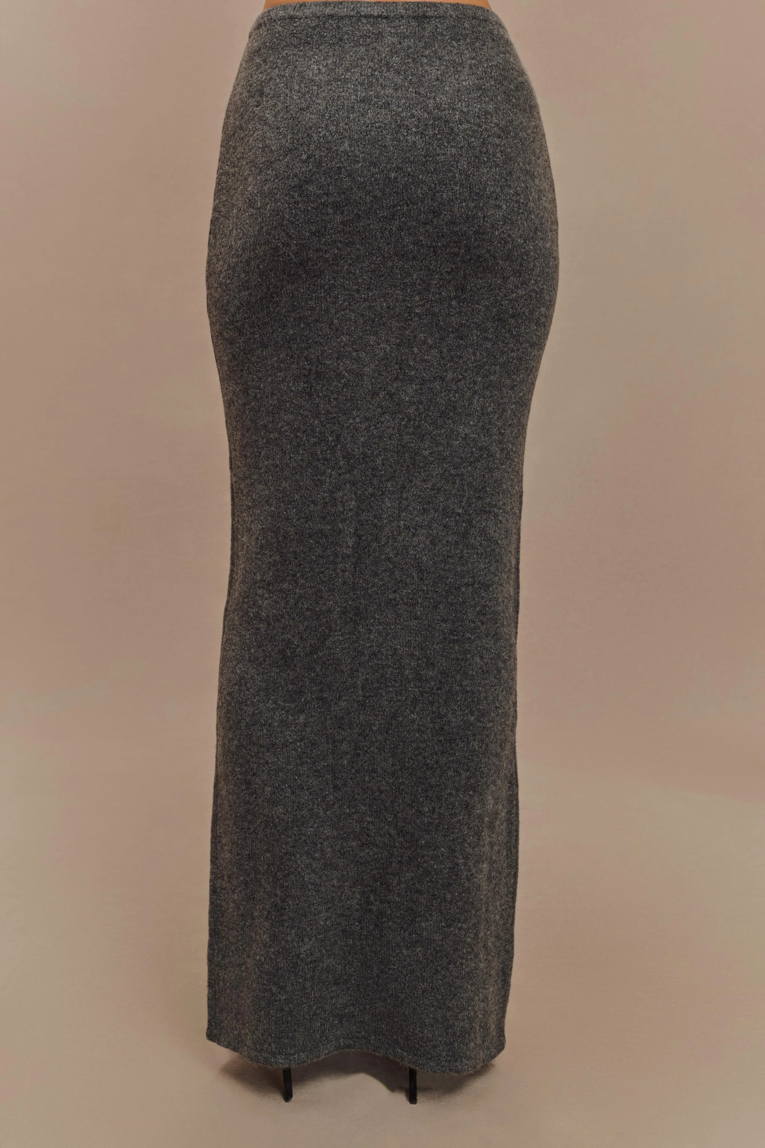 Elise Knit Maxi Skirt - Charcoal Marle