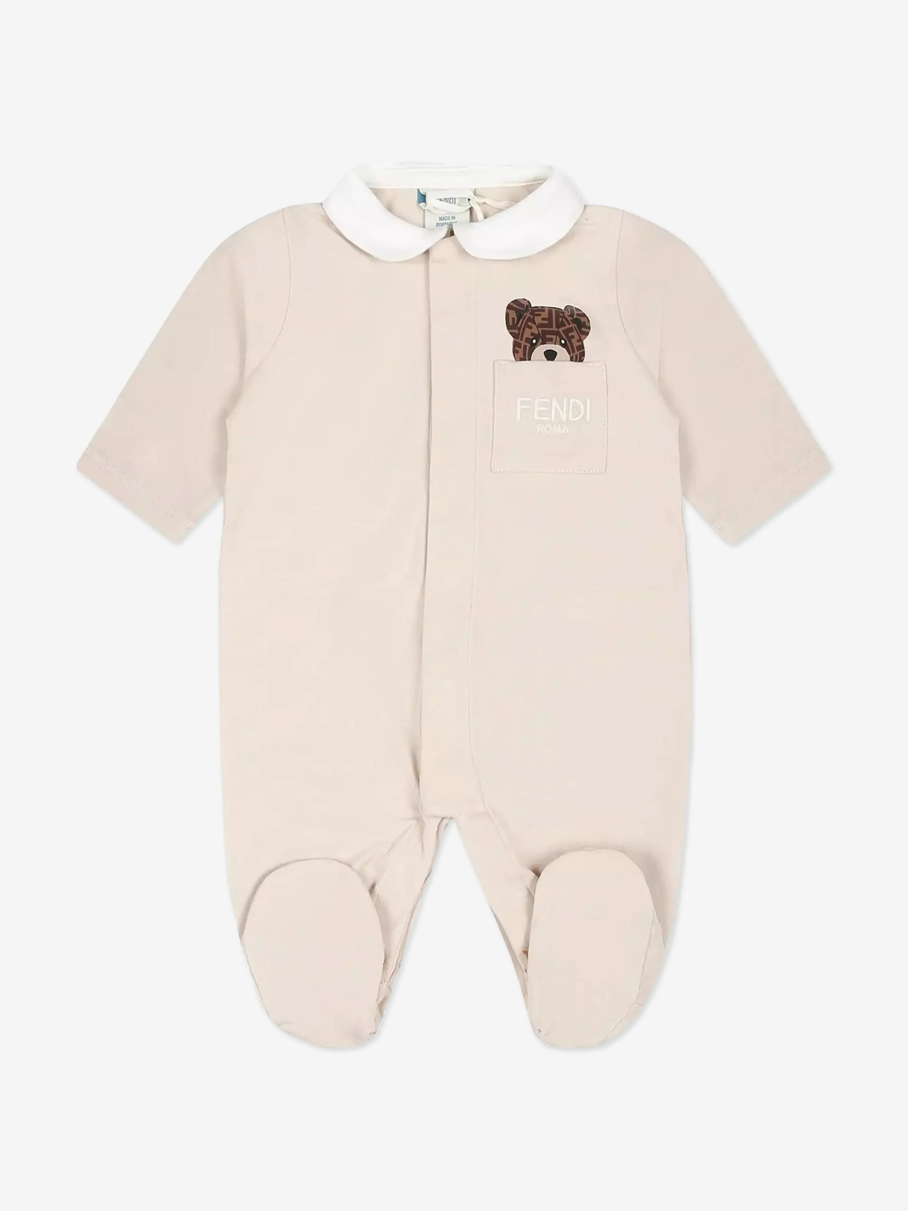 Fendi Baby Bear Babygrow Gift Set in Beige