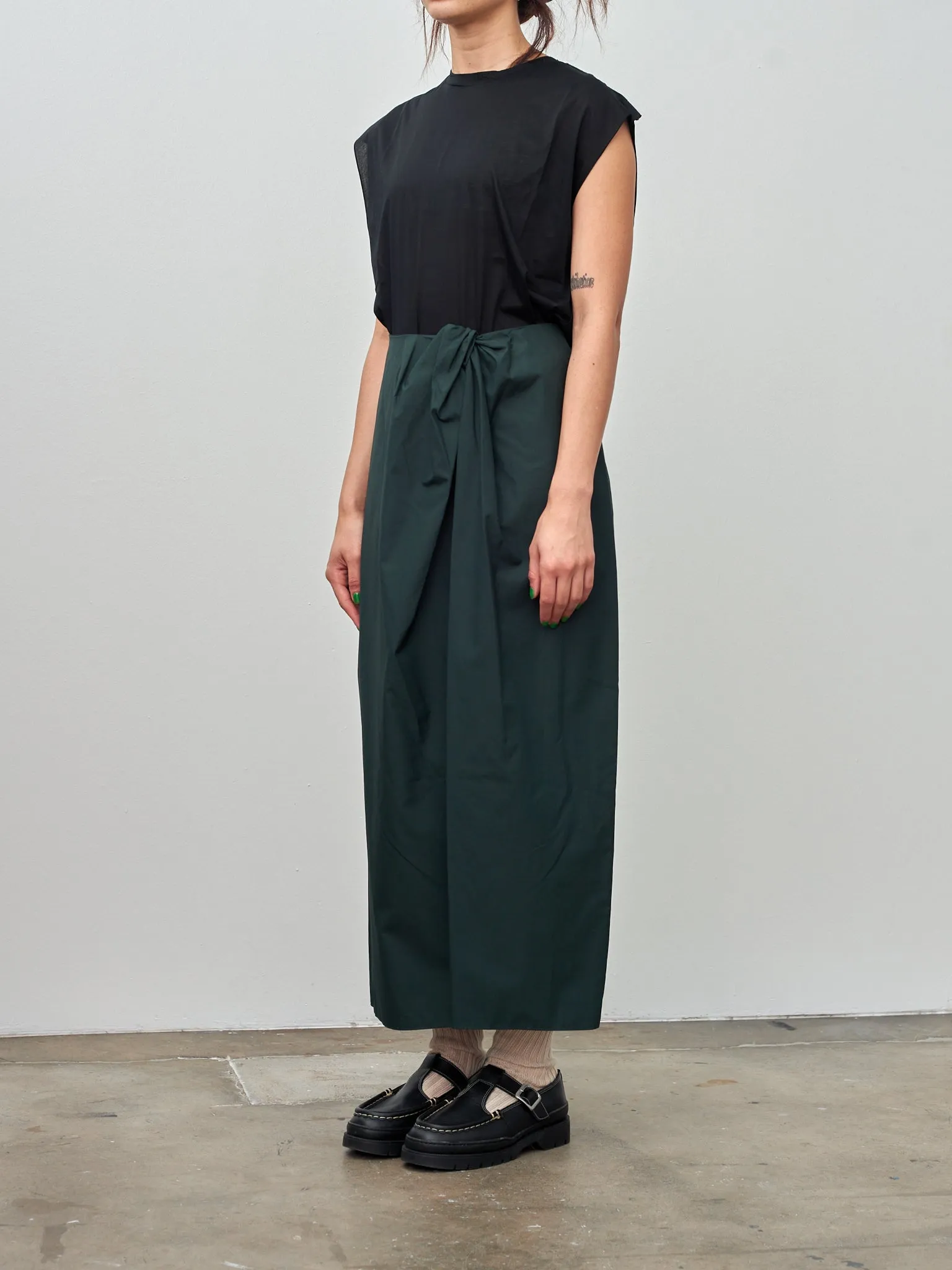 Finx Cotton Weather Twist Skirt - Dark Green