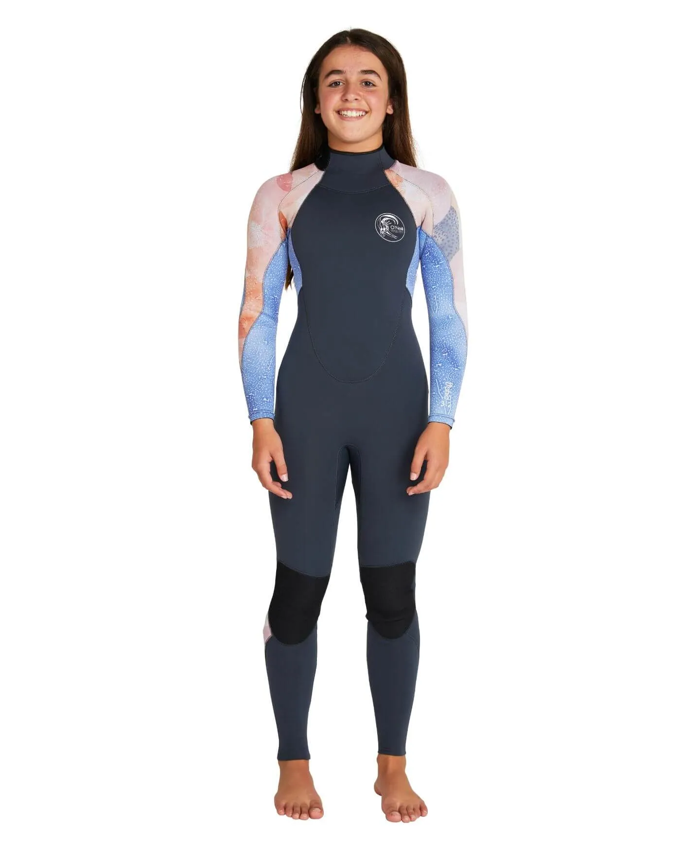 Girl's Bahia 3/2mm Steamer Back Zip Wetsuit - Gunmetal