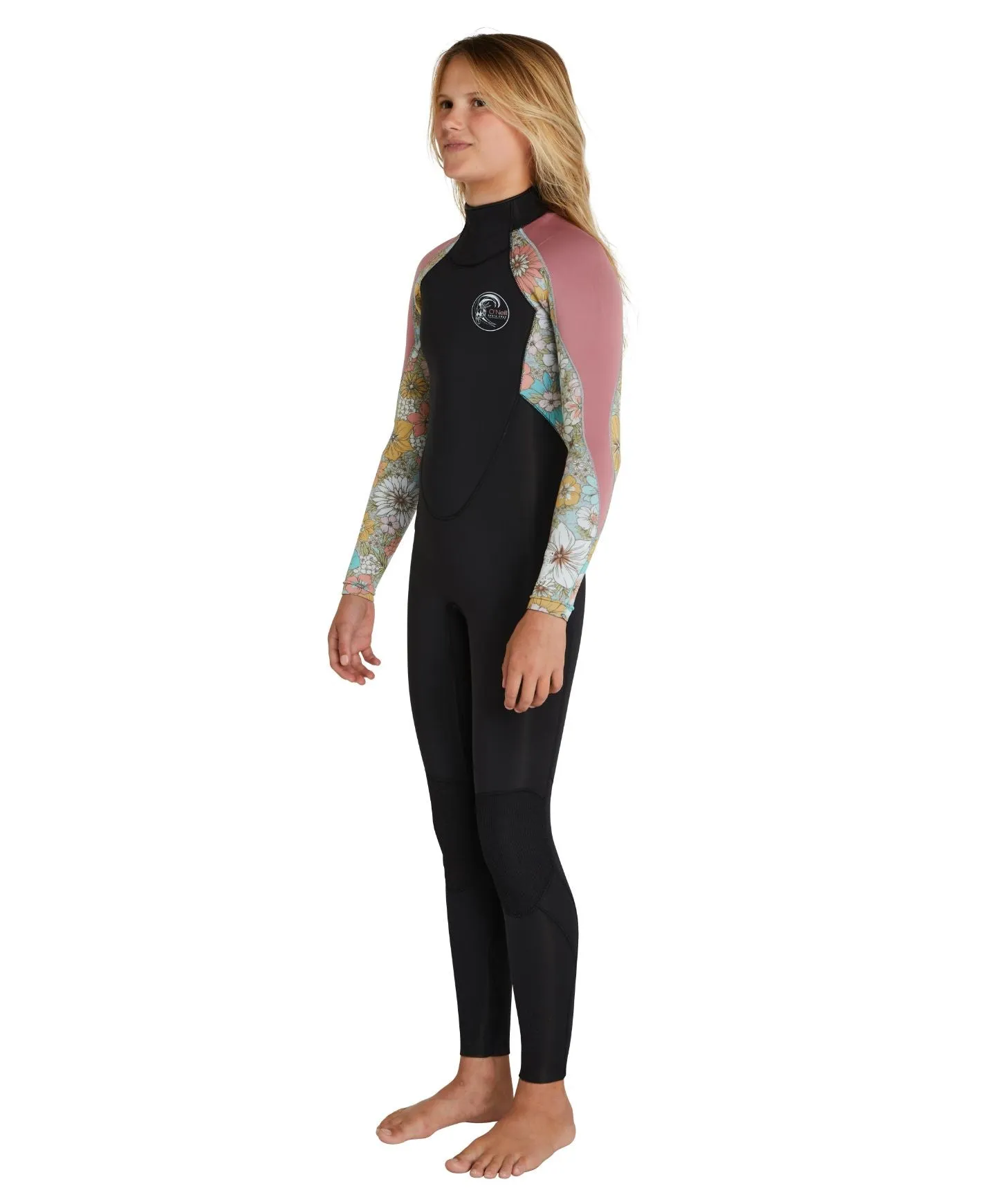 Girl's Bahia 3/2mm Steamer Back Zip Wetsuit - Wildflower