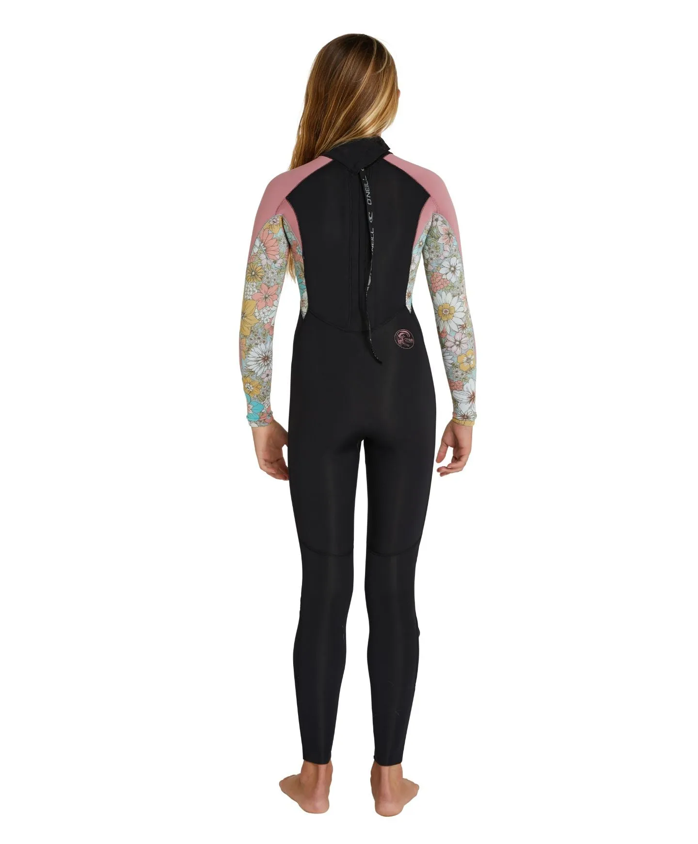 Girl's Bahia 3/2mm Steamer Back Zip Wetsuit - Wildflower