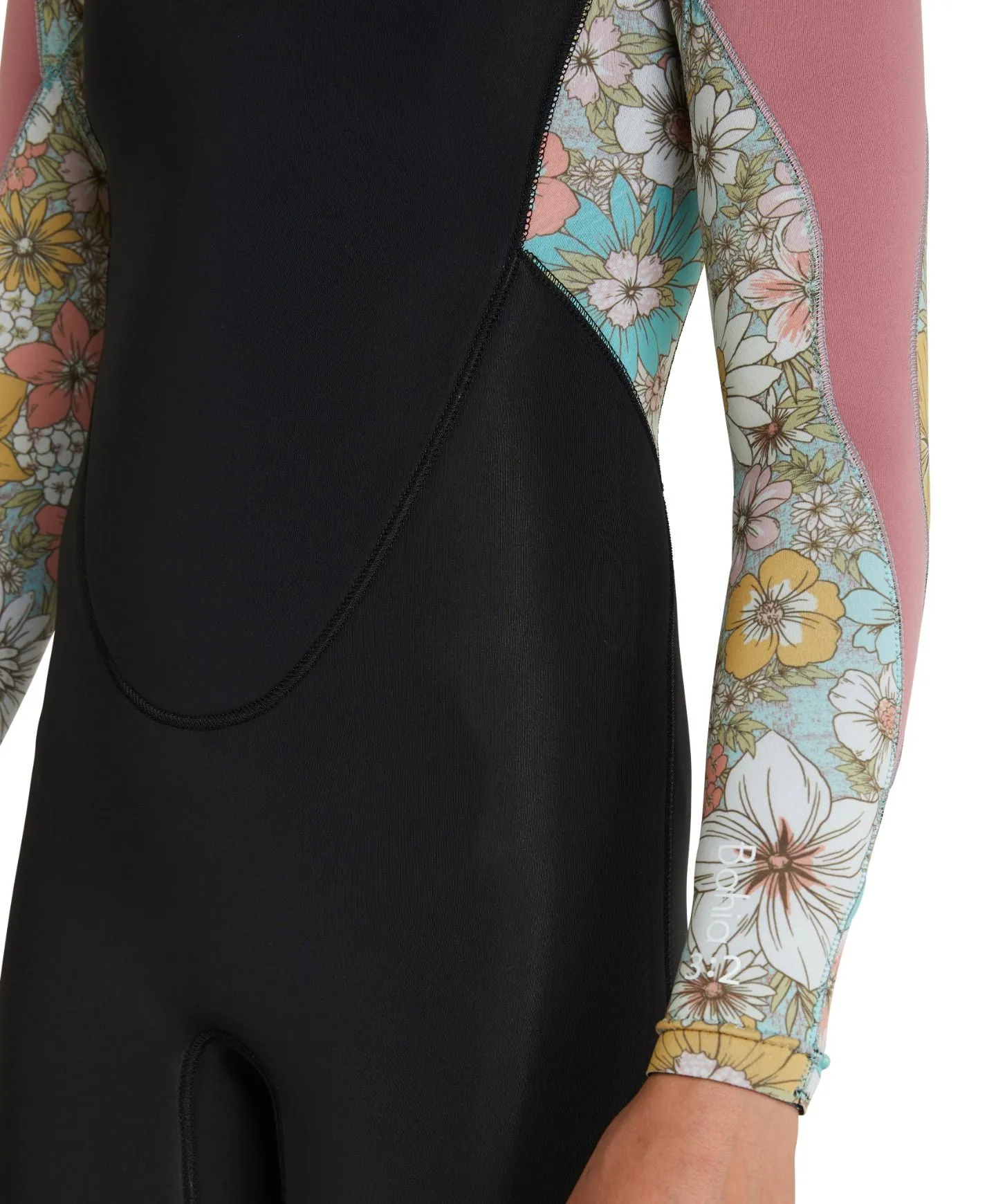 Girl's Bahia 3/2mm Steamer Back Zip Wetsuit - Wildflower