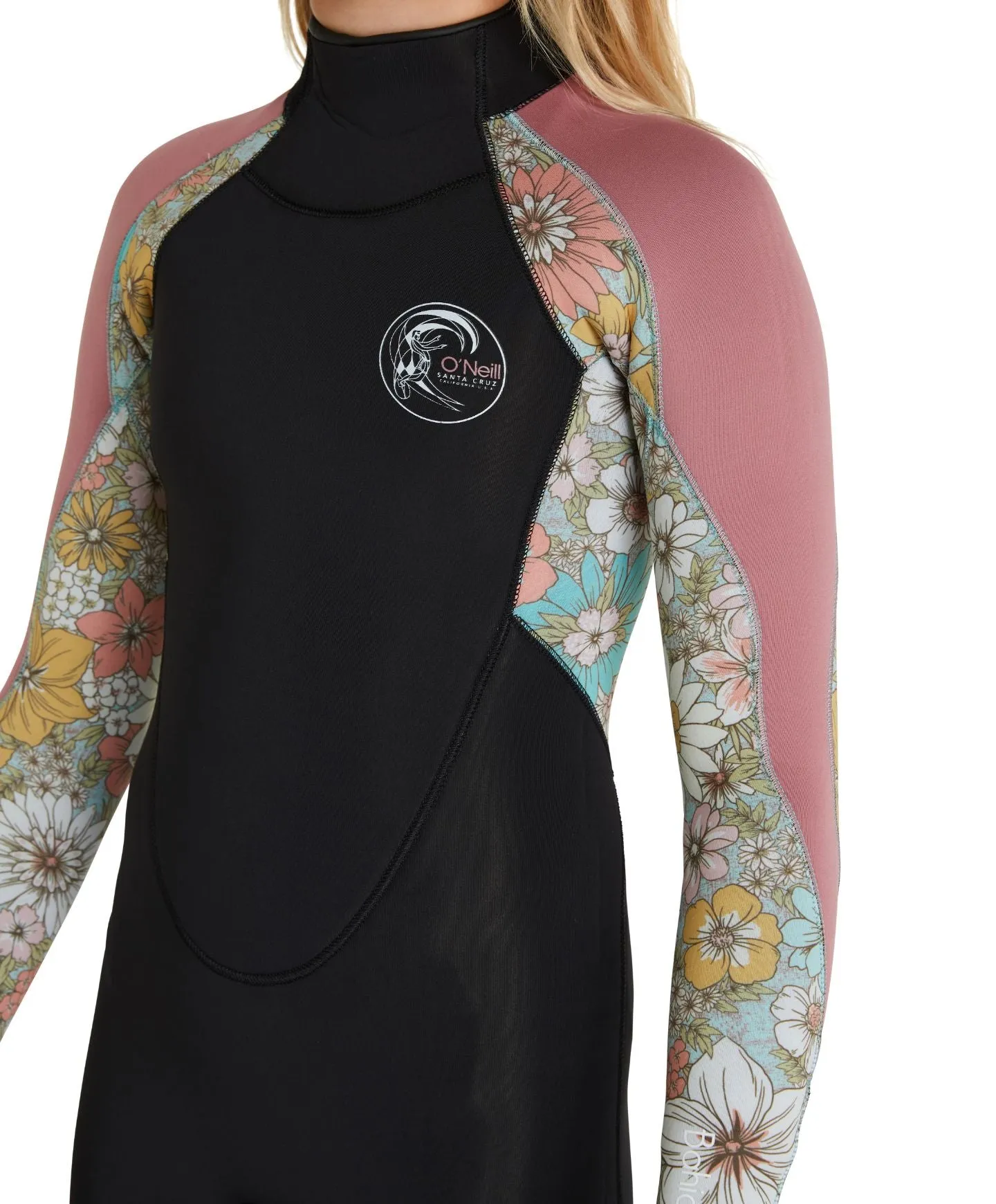 Girl's Bahia 3/2mm Steamer Back Zip Wetsuit - Wildflower