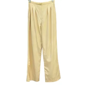 Gloria Sachs Vintage High Waist Pleated Wide Leg Banana Cream Dress Pants - 8