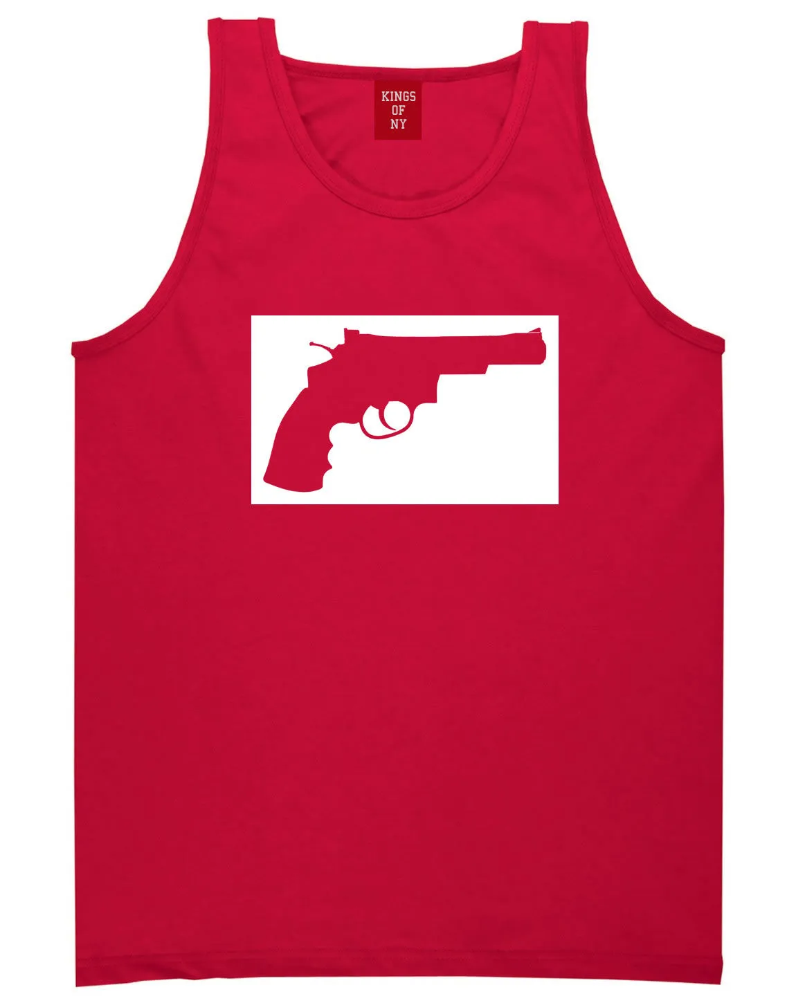 Gun Silhouette Revolver 45 Chrome Tank Top