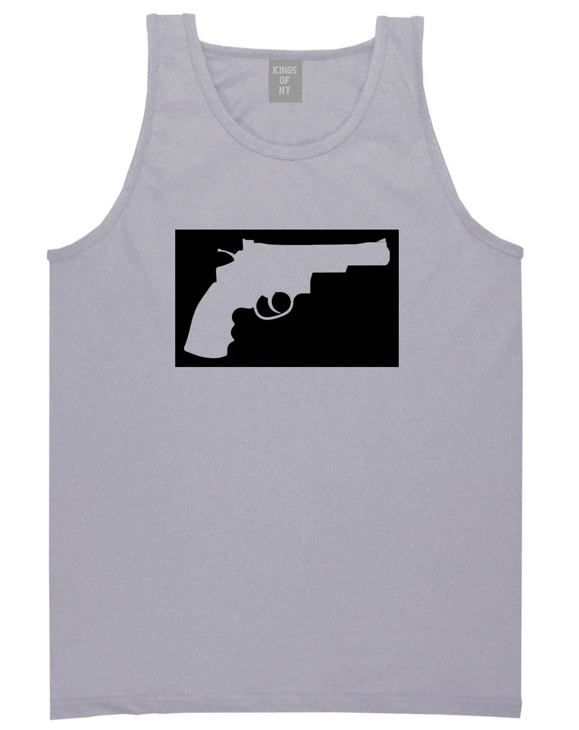 Gun Silhouette Revolver 45 Chrome Tank Top