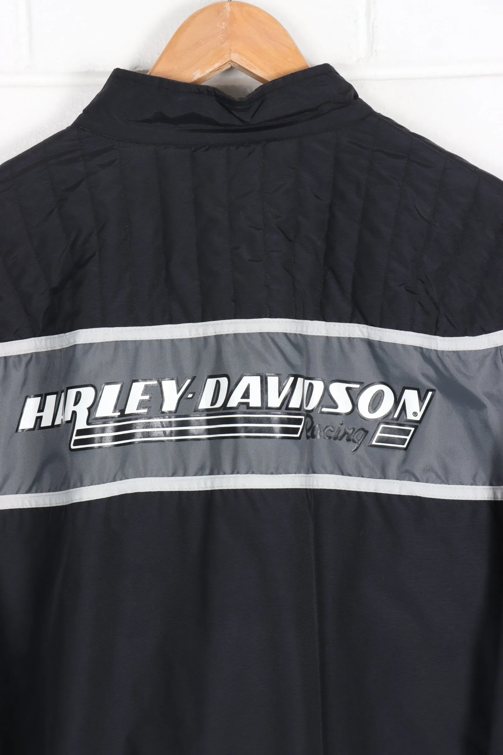 HARLEY DAVIDSON Embroidered USA Made Cord Collar Jacket (XL)