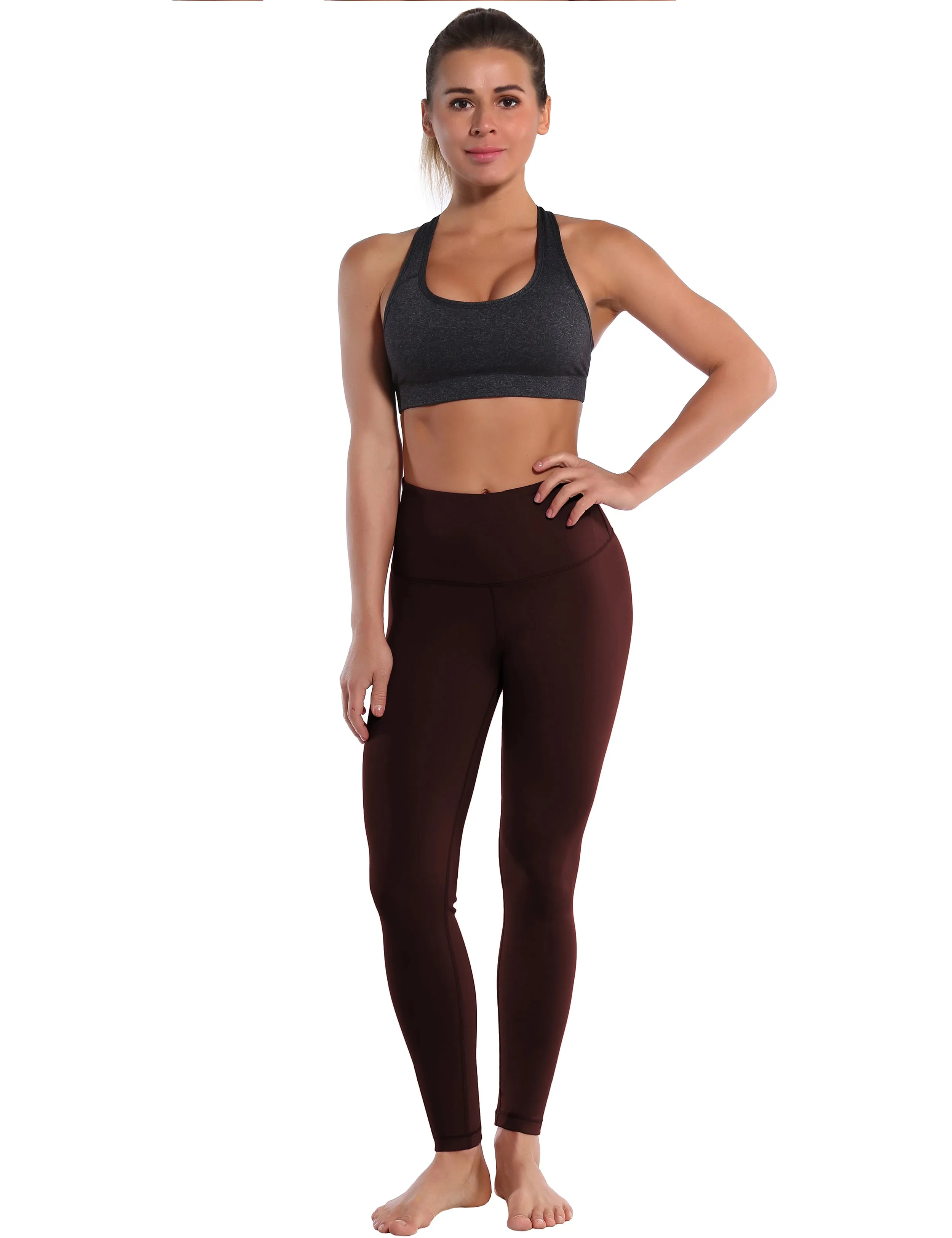 High Waist Yoga Pants mahoganymaroon